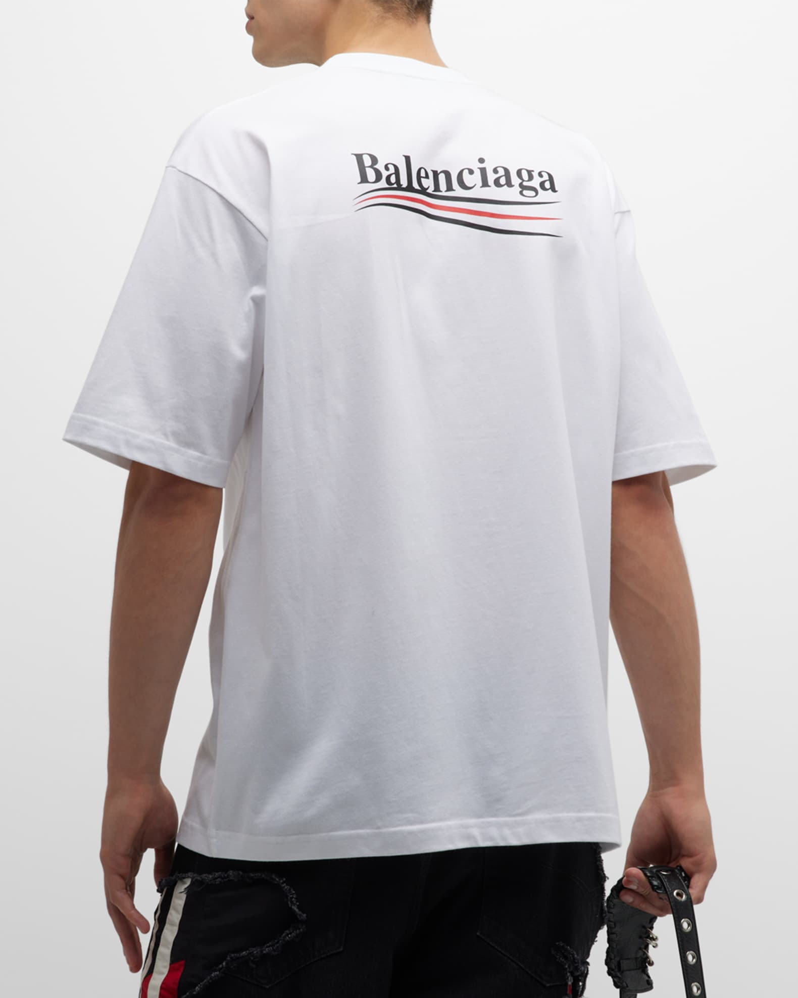 Balenciaga Men's Political Campaign T Shirt Large Fit | Neiman Marcus