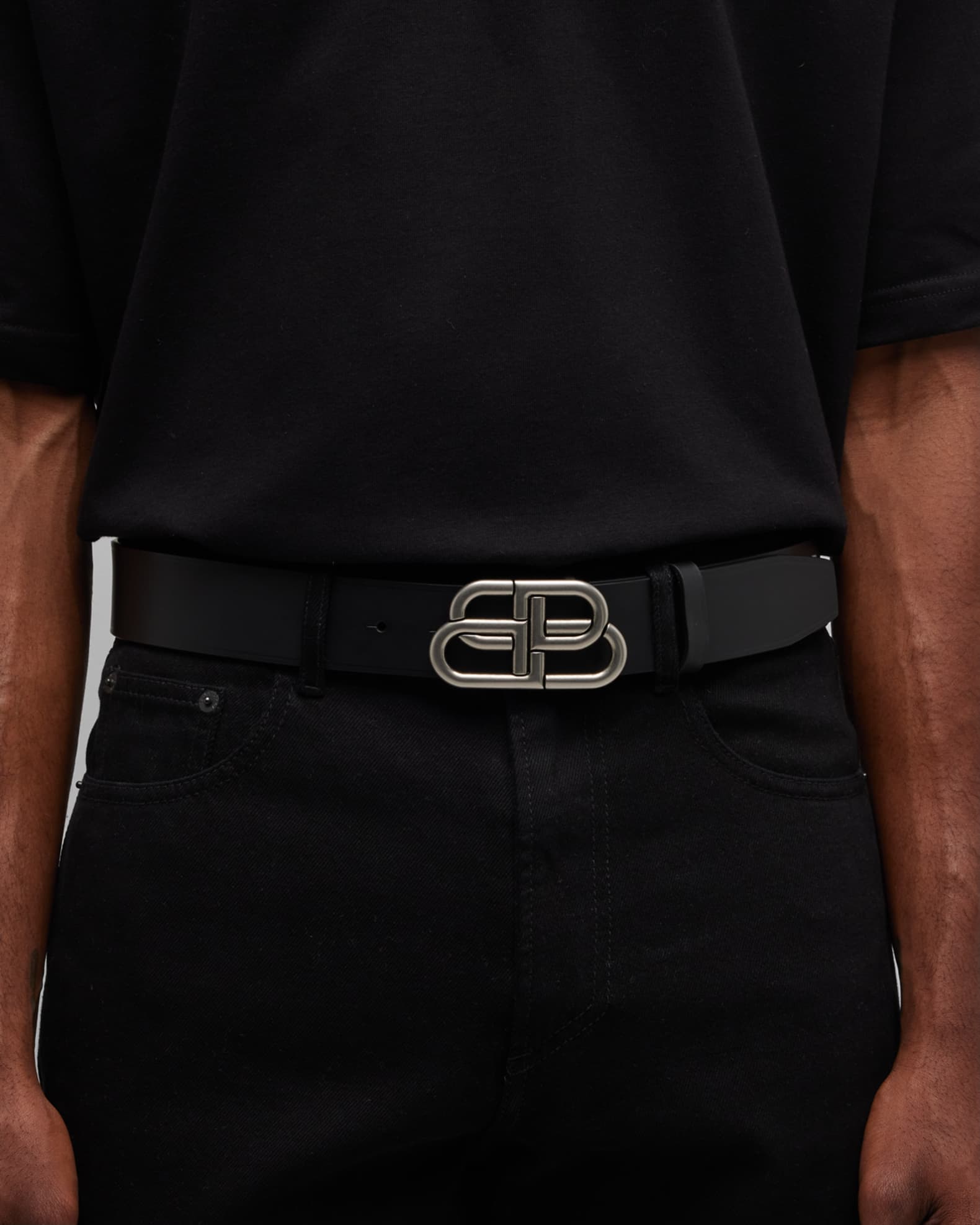 Balenciaga Men's BB Extra Large Belt | Neiman Marcus