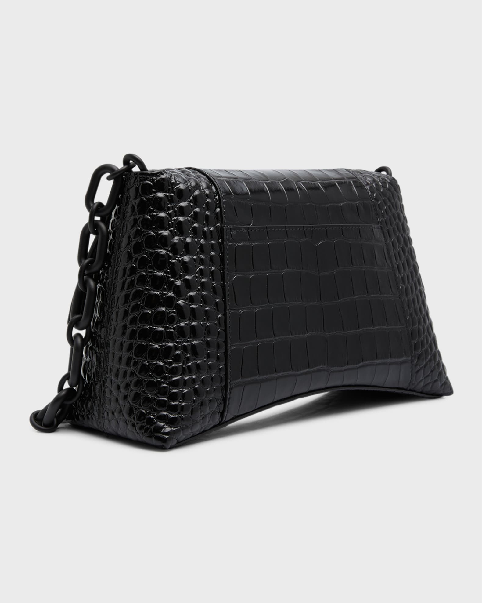 Balenciaga Downtown Small Shoulder Bag With Chain Crocodile