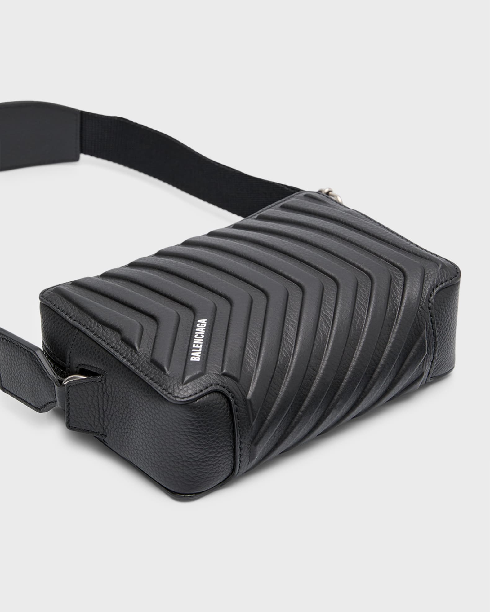 Men's Car Flap Bag With Strap in Black | Balenciaga US
