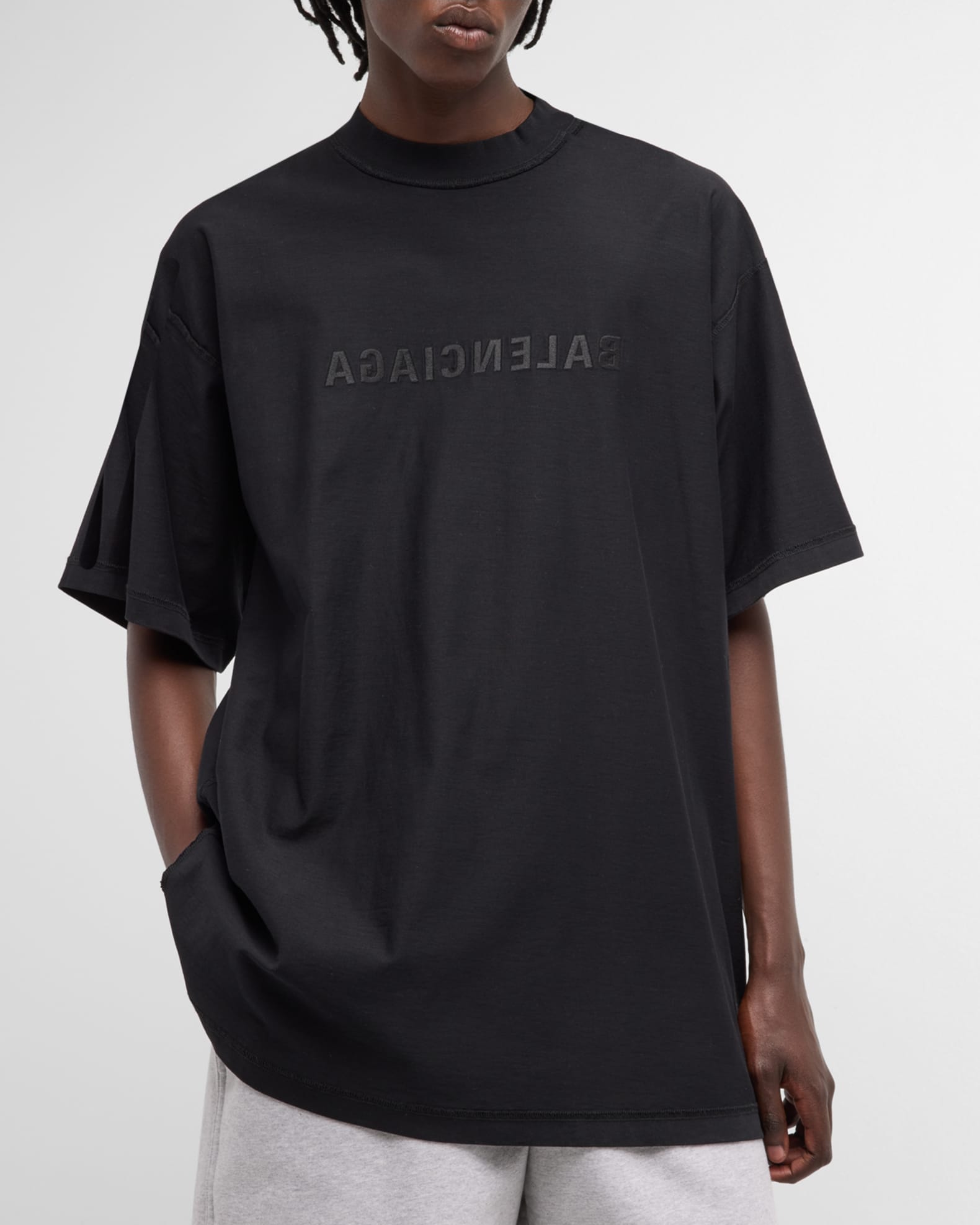 Balenciaga Men's Mirror Balenciaga T Shirt Oversized | Neiman Marcus