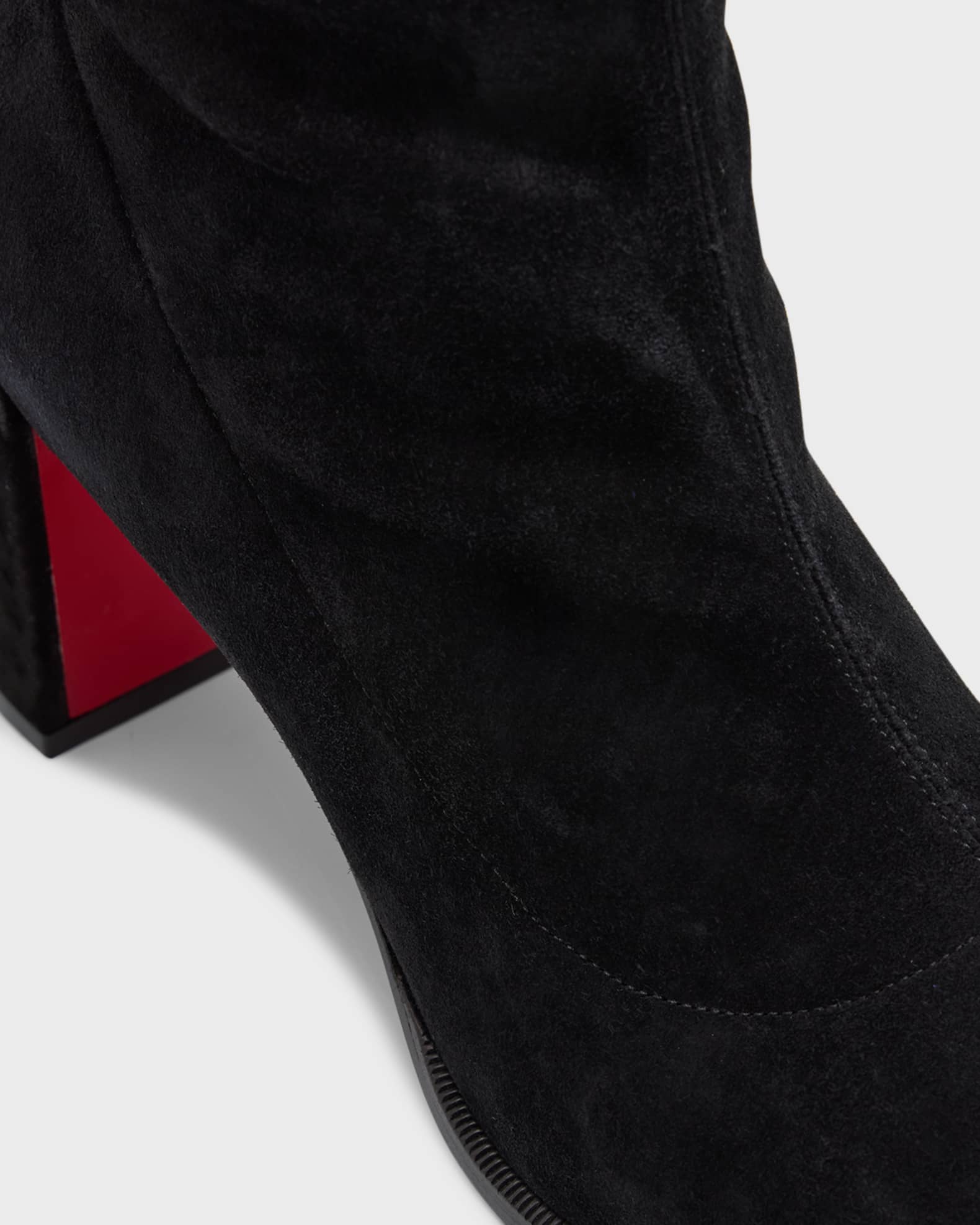Christian Louboutin Adoxa Stretch Suede Red Sole Booties Neiman Marcus
