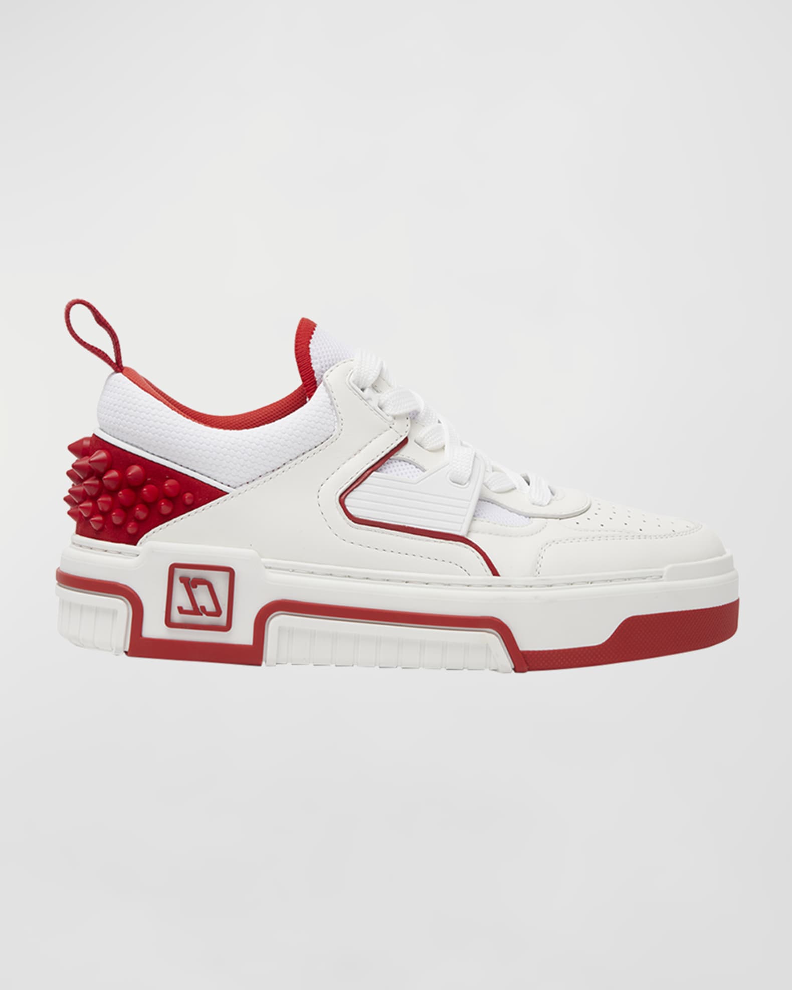 LOUIS VUITTON Monogram leather low-cut sneakers/ shoes 7 Red/Silver/White
