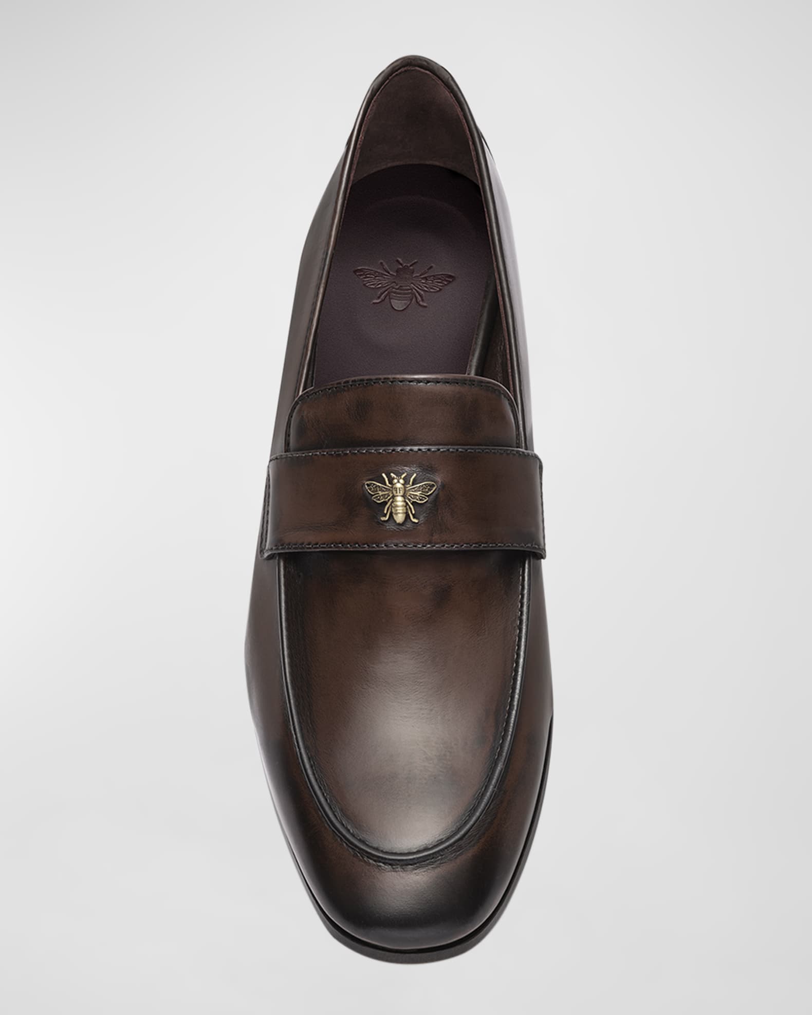 Bougeotte Leather Medallion Flat Loafers | Neiman Marcus