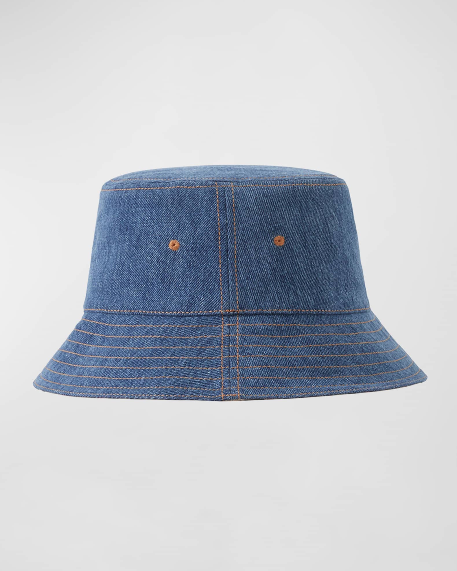 LOUIS VUITTON Monogram Denim Jacquard Bob Bucket Hat M Blue | FASHIONPHILE