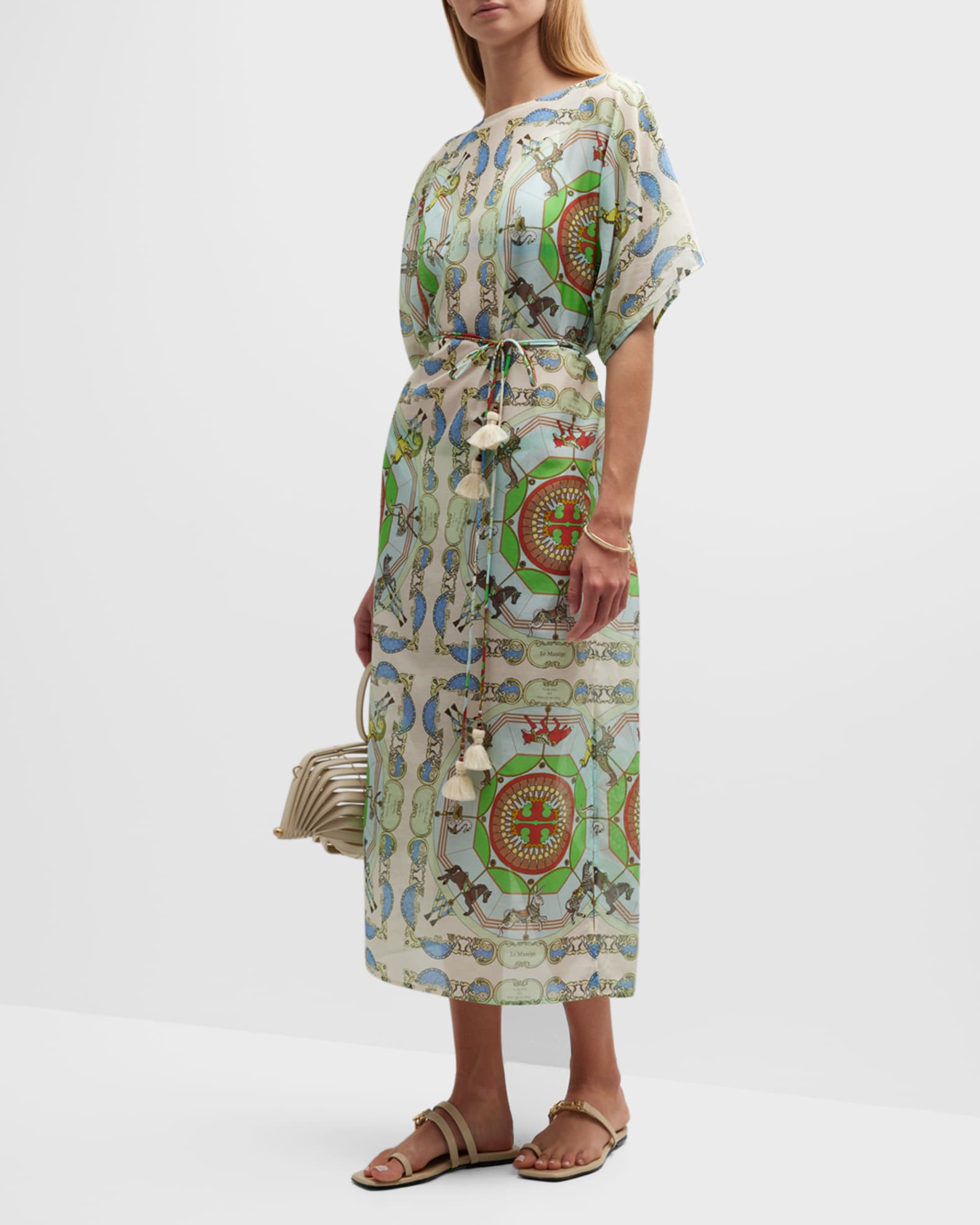 Tory Burch New £500 Navy CrossStitch Celeste Caftan M
