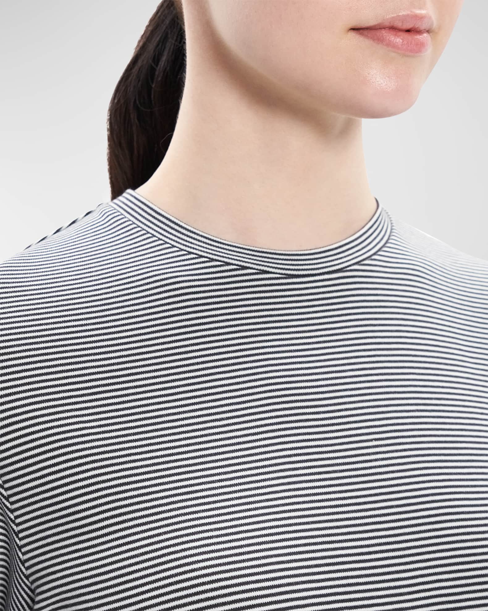 Theory Short-Sleeve Knit Mini Shirtdress | Neiman Marcus