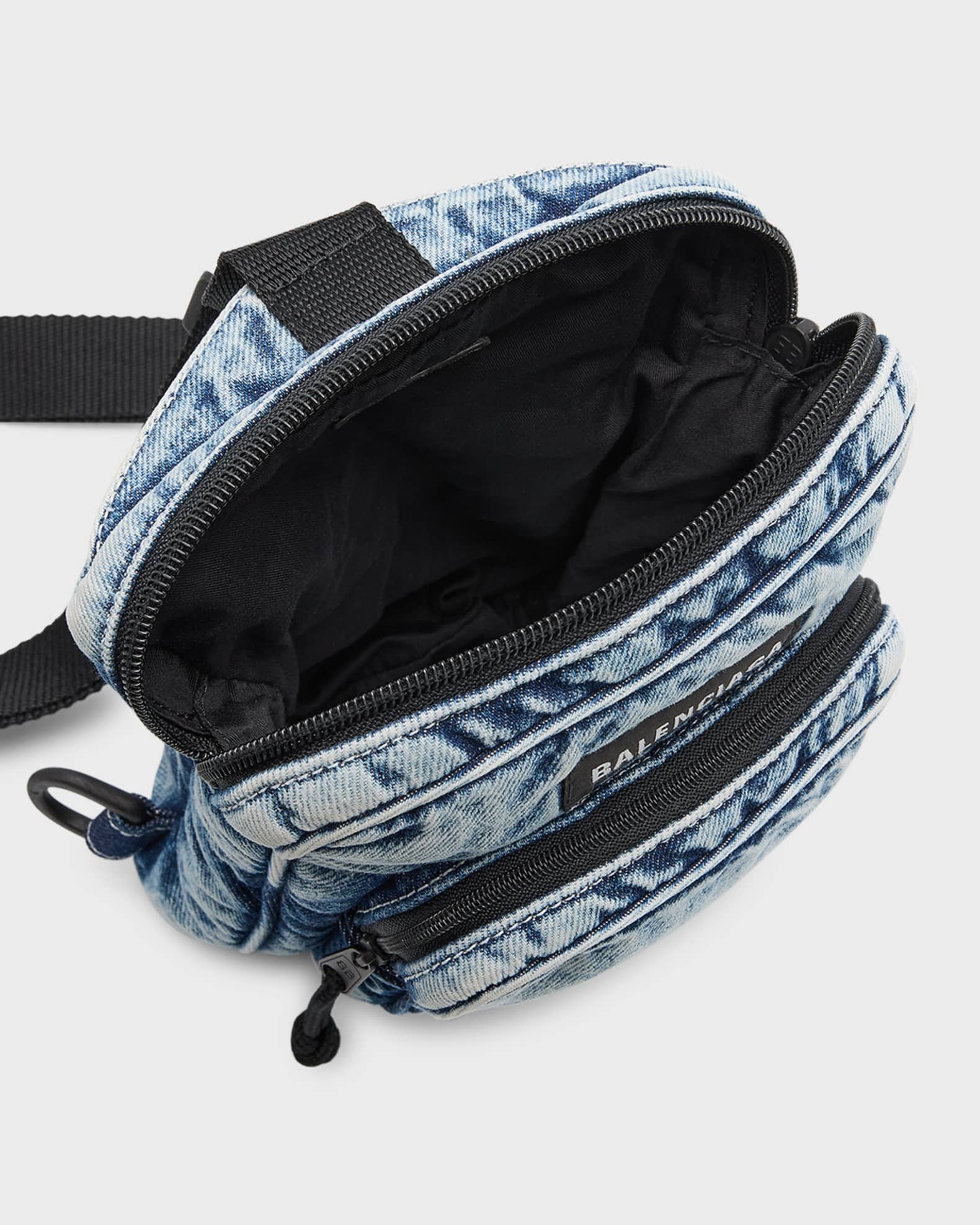 Balenciaga Men's Explorer Crossbody Messenger Bag In Denim