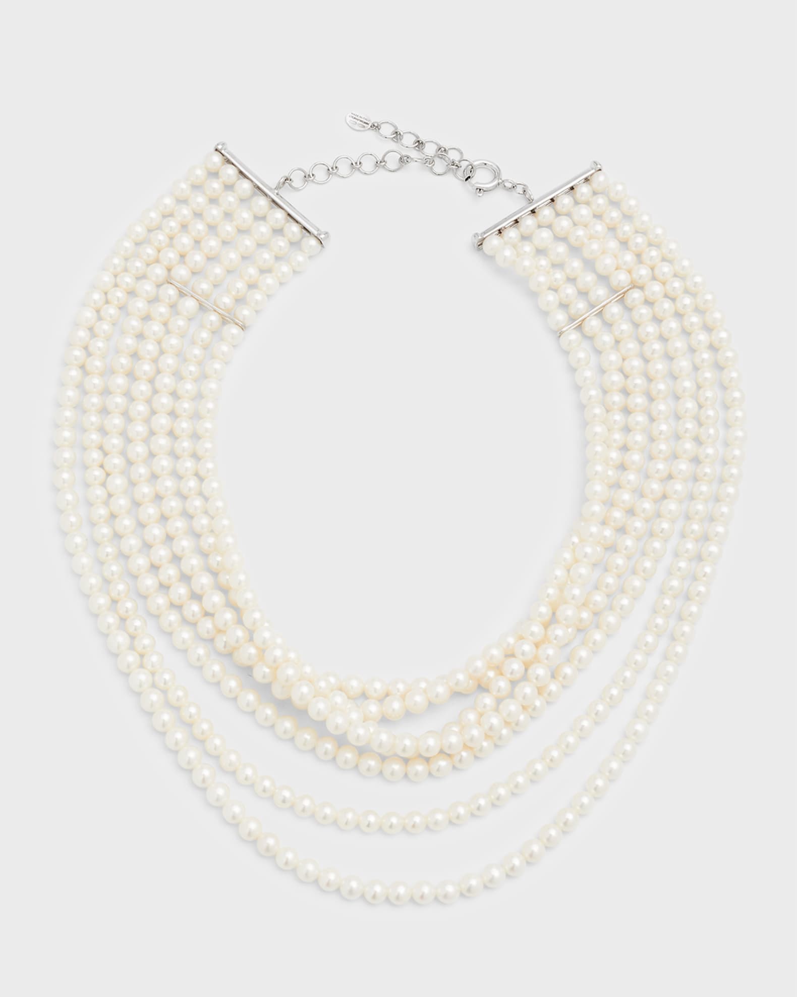 18K White Gold Freshwater Pearl Choker Necklace 0