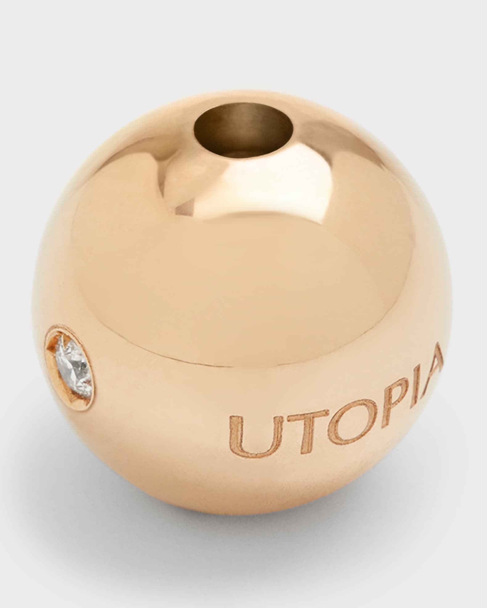 18K Rose Gold Necklace Clasp with Diamonds, 12mm 1