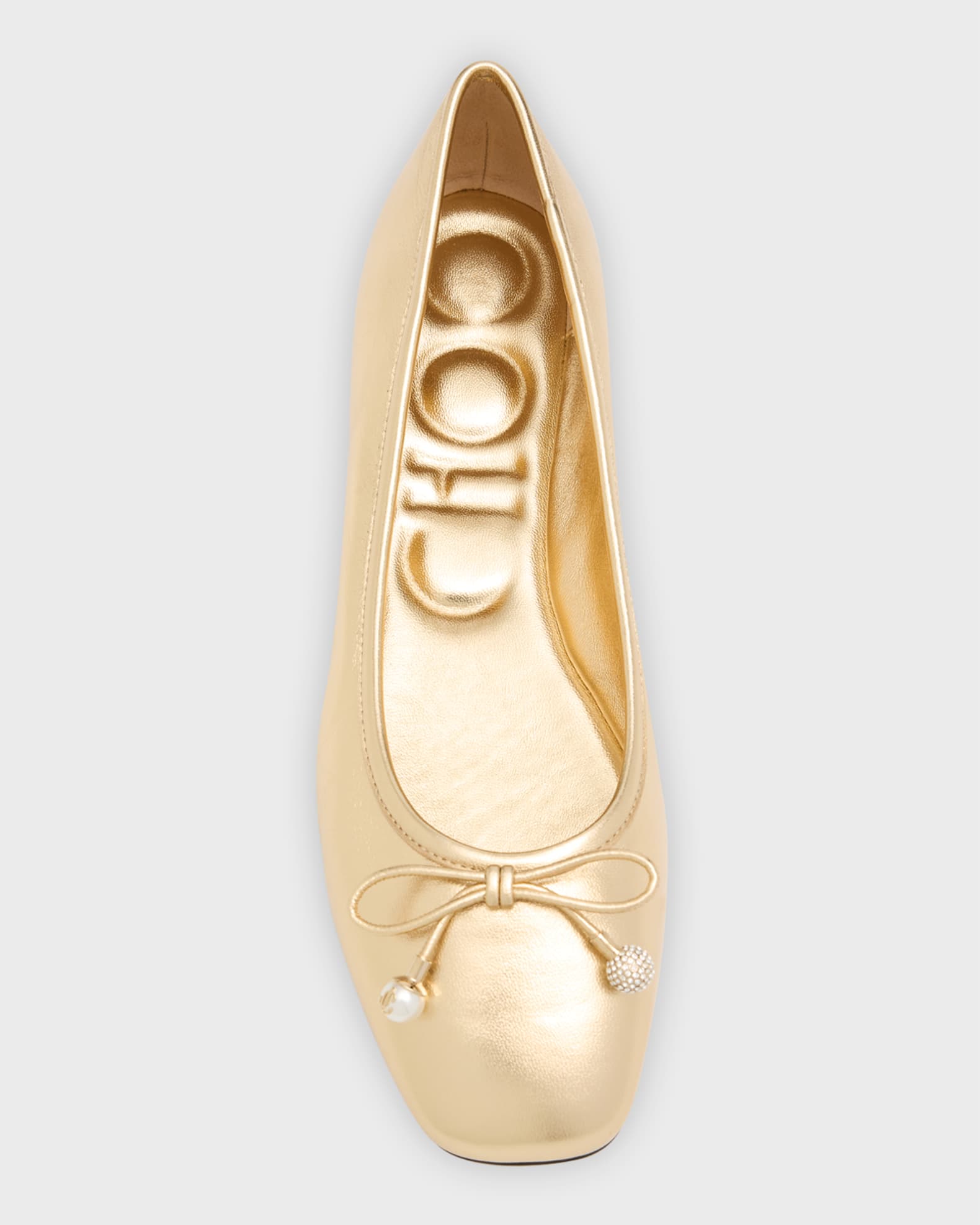 Jimmy Choo Elme Metallic Bow Ballerina Flats | Neiman Marcus Jimmy Choo Elme Metallic Bow Ballerina Flats | Neiman Marcus