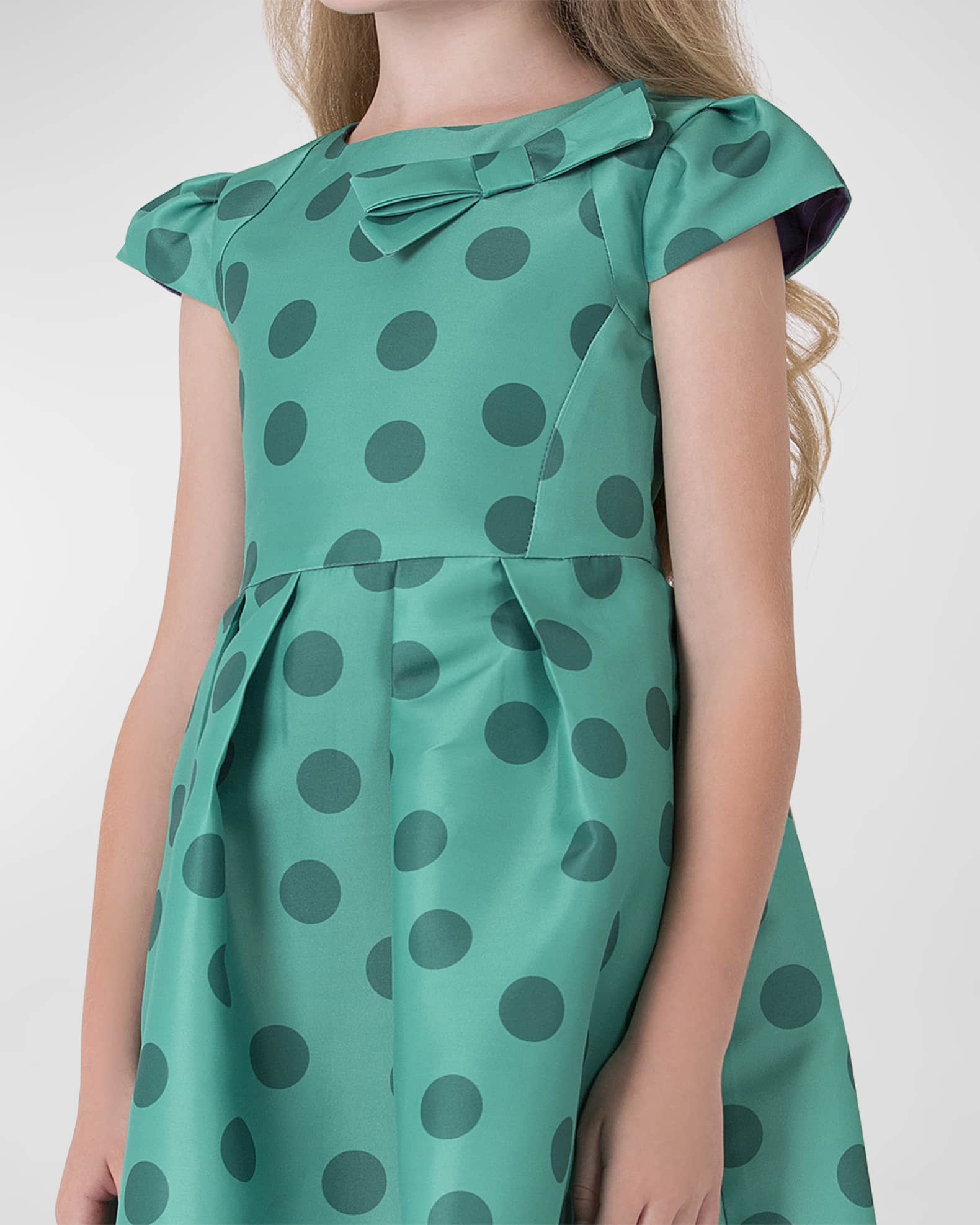 Girl's Polka Dot Bow Dress, Size 3T-10 1