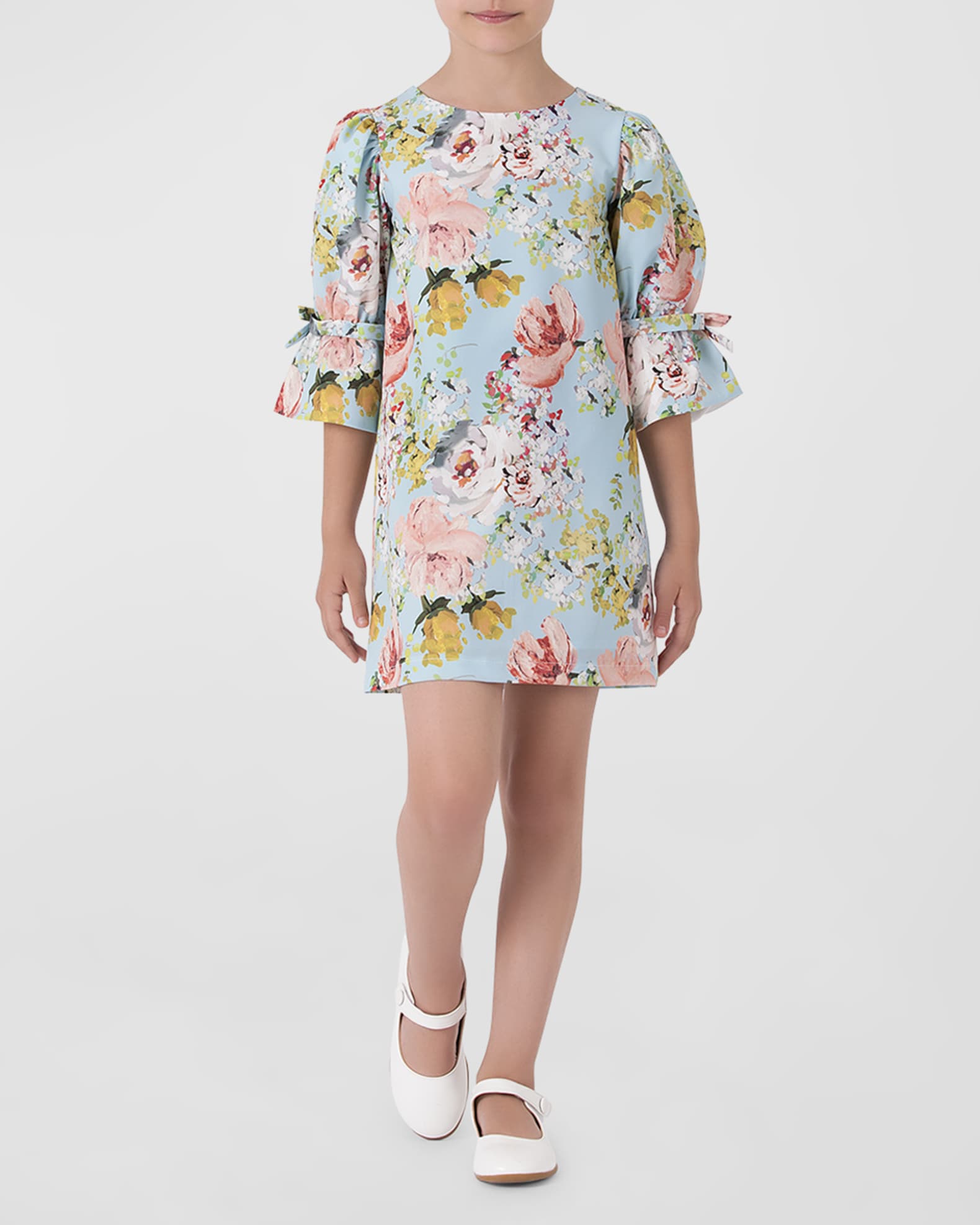 Mama Luma Girl s Akvarelli Floral Dress Size 3t 10 Blue Flowers 5 6 Girls Apparel Dresses