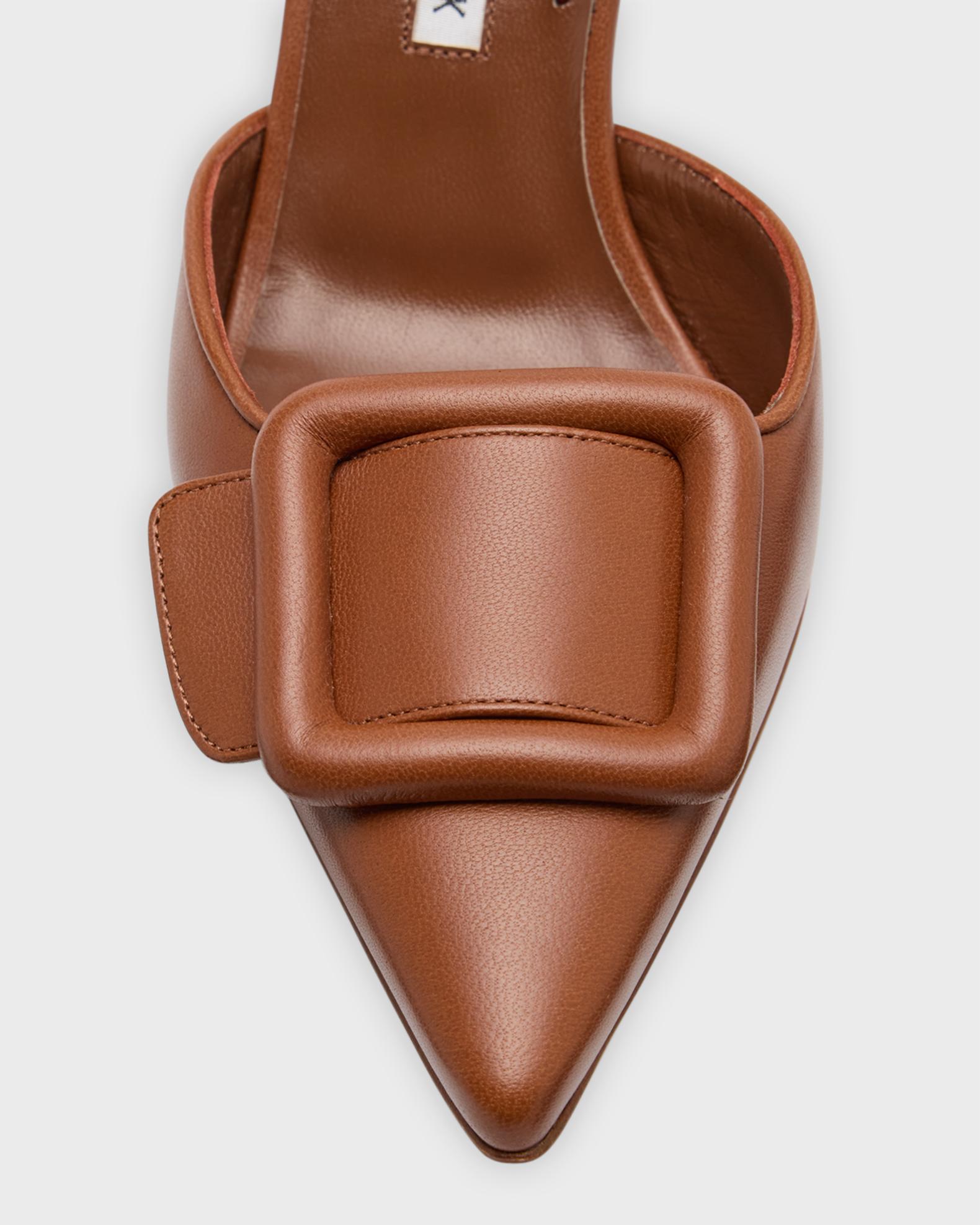 Manolo Blahnik Maysli Leather Buckle Halter Pumps | Neiman Marcus