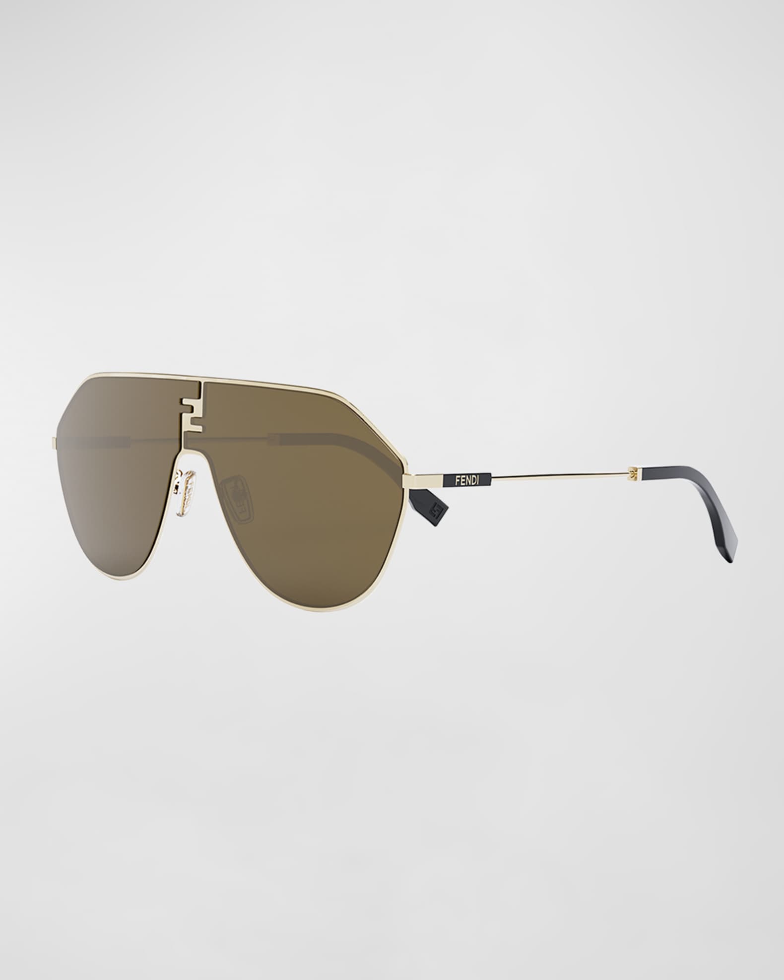 Fendi Rimless Wrap Shield Sunglasses