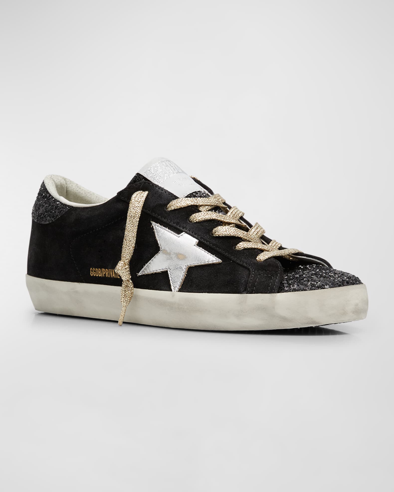 Golden Goose Super Star Glitter FauxLeather LowTop Sneakers Neiman