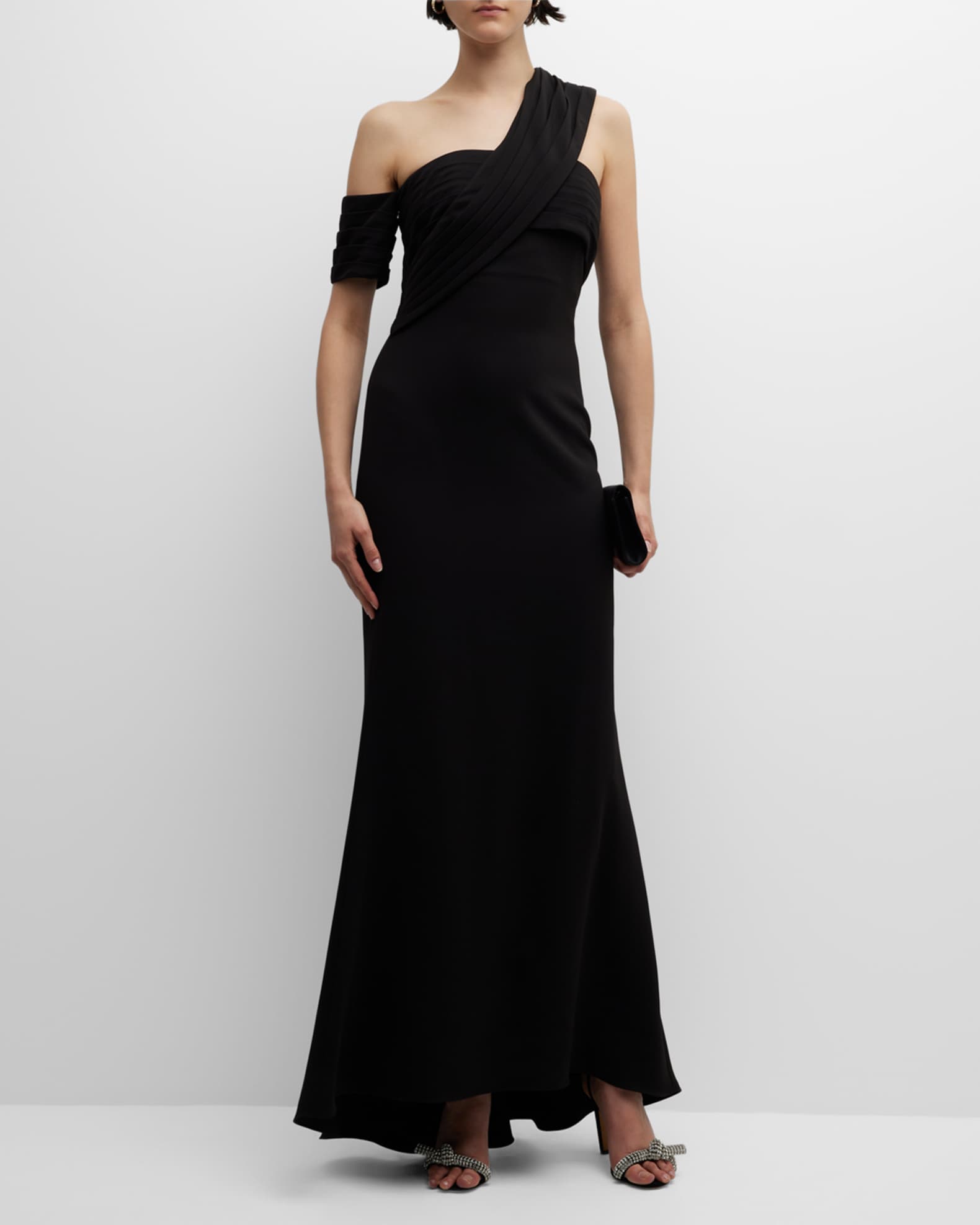 After Six Women's Burgundy One-Shoulder Trumpet Gown Size 12 main image 1