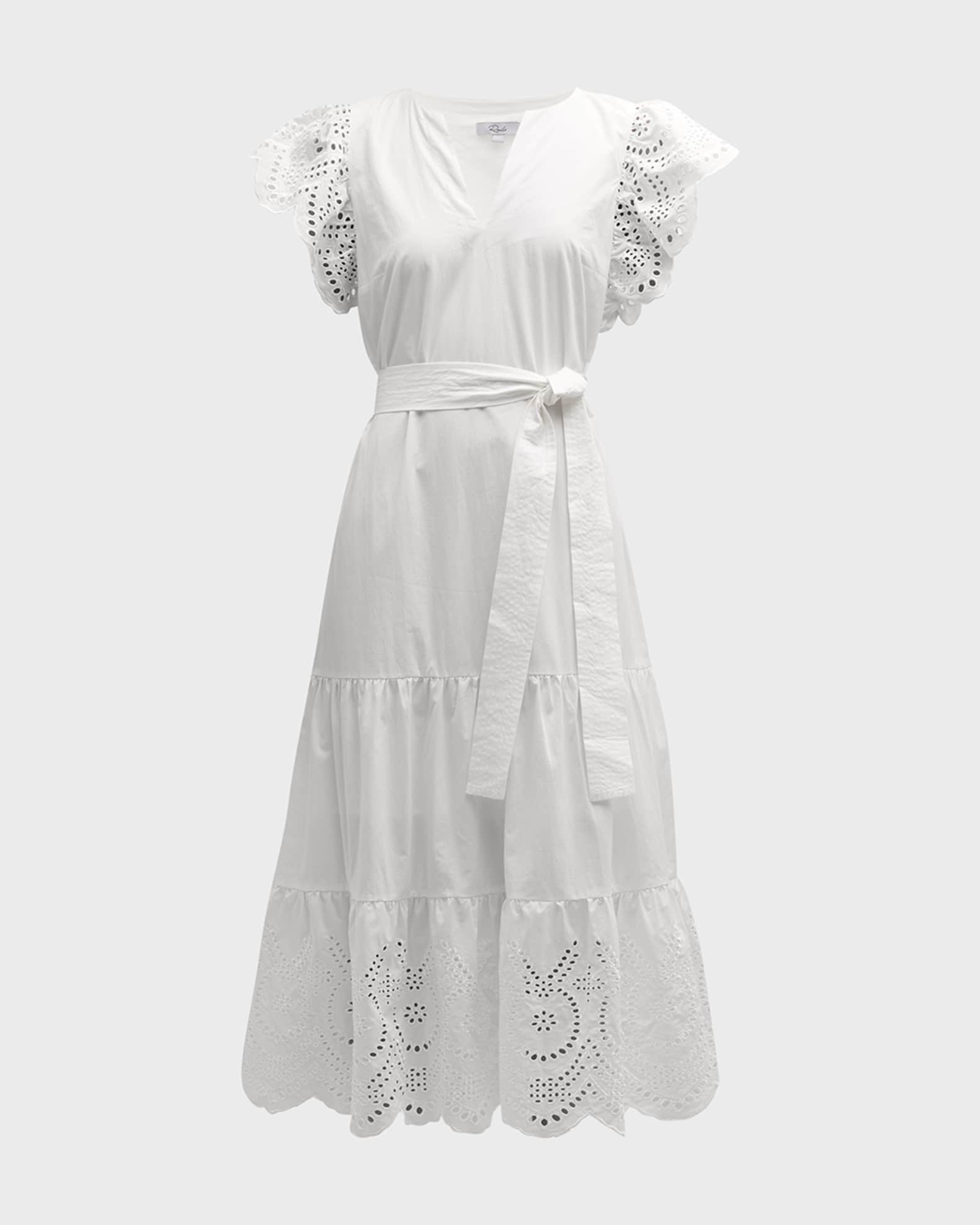 Rails Gia Eyelet-Embroidered Midi Dress | Neiman Marcus