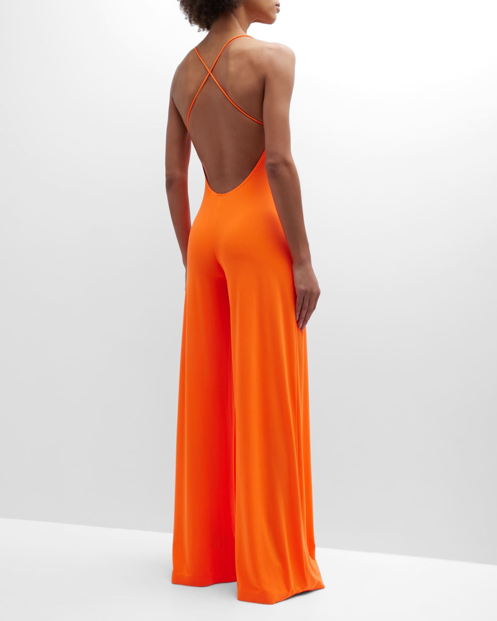 Norma Kamali LowBack Slip Jumpsuit Neiman Marcus