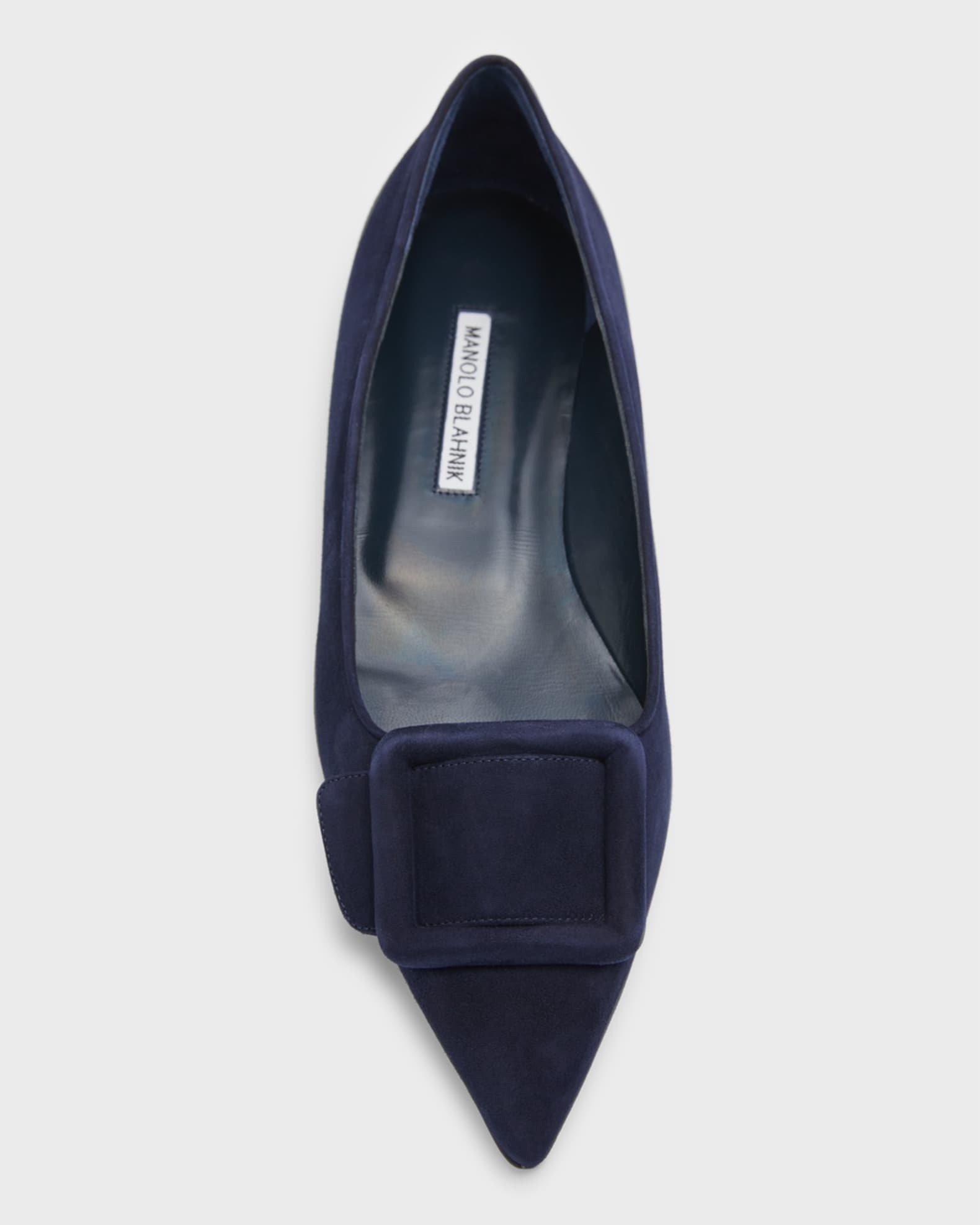 【MANOLO BLAHNIK】Maysale ブルー スエード フラットシューズ MANOLO BLAHNIK】Maysale ブルー スエード フラットシューズ