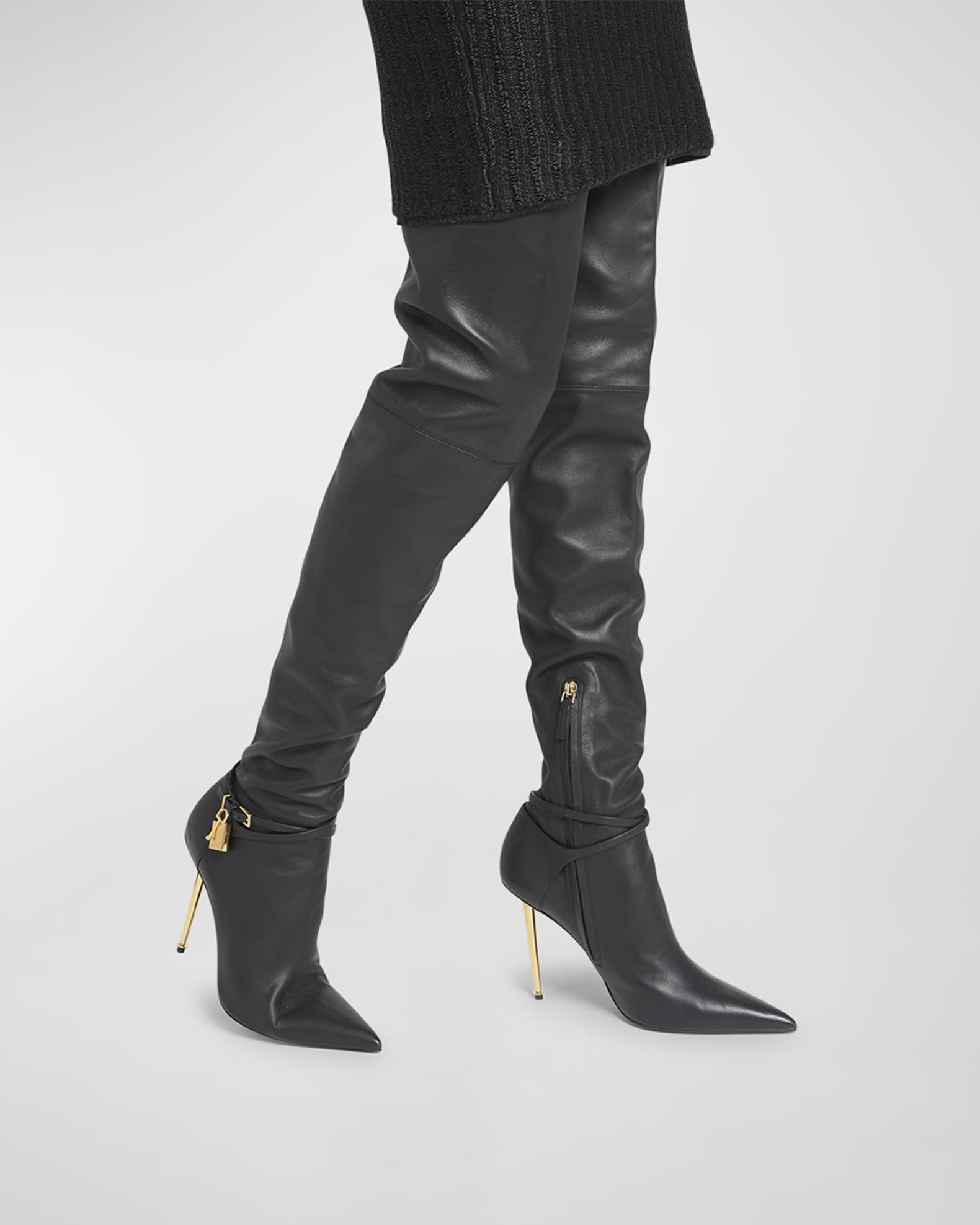 Lock 105mm Leather Over The Knee Boots
