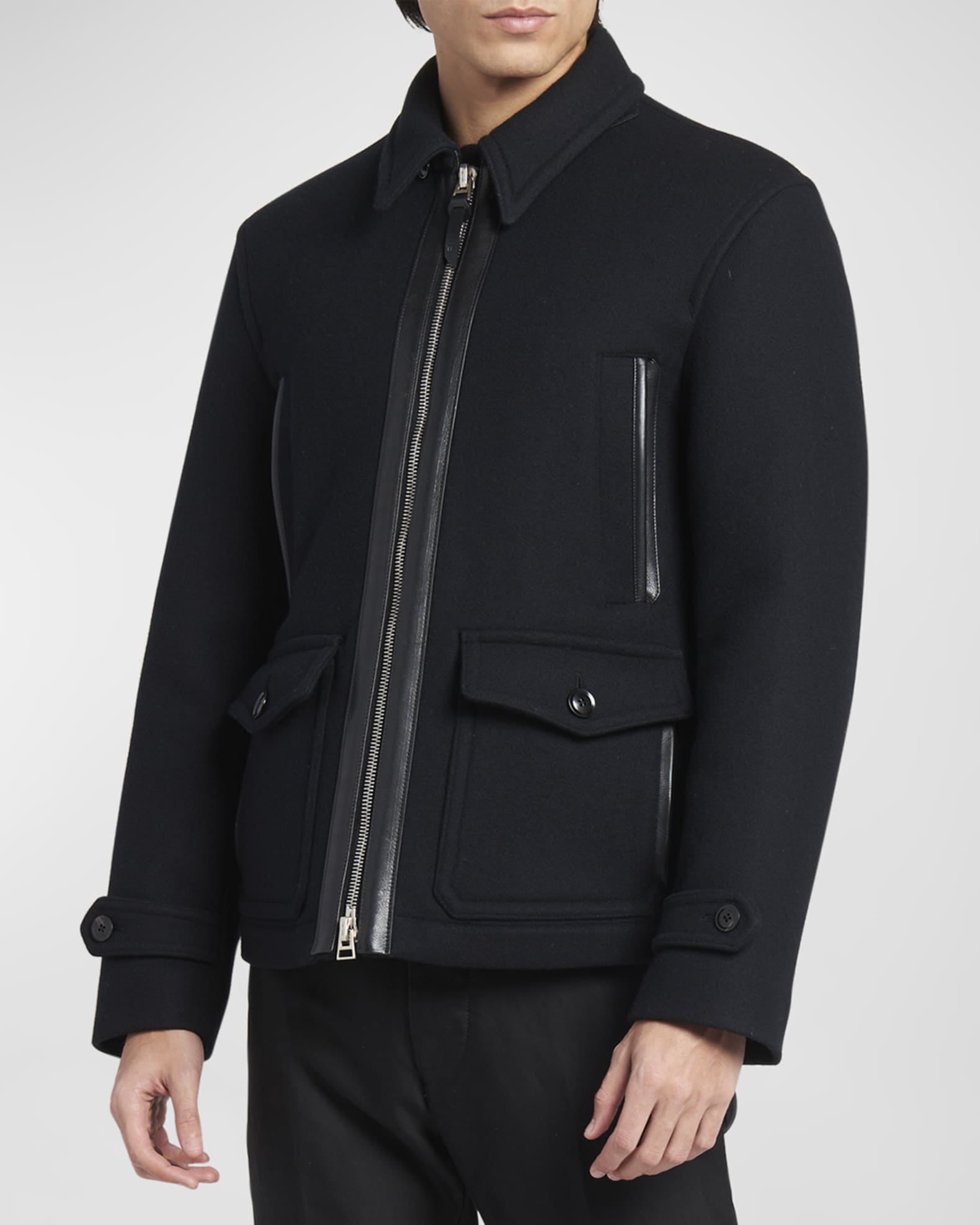 Men's Wool Full-Zip Blouson Jacket