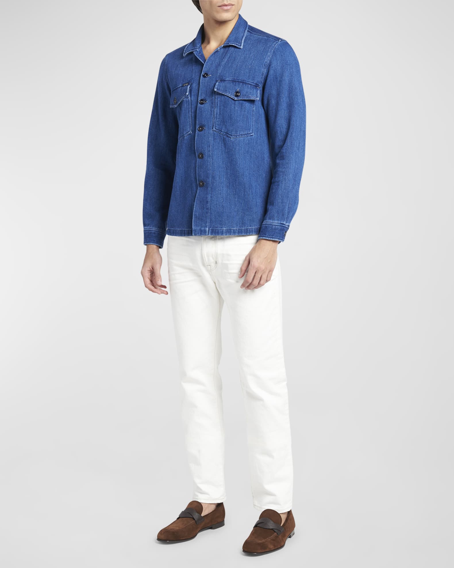 TOM FORD Men's Denim Overshirt | Neiman Marcus