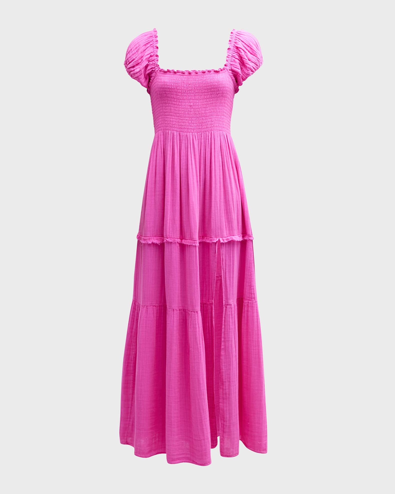 LoveShackFancy Alohl PuffSleeve Gauze Maxi Dress Neiman Marcus