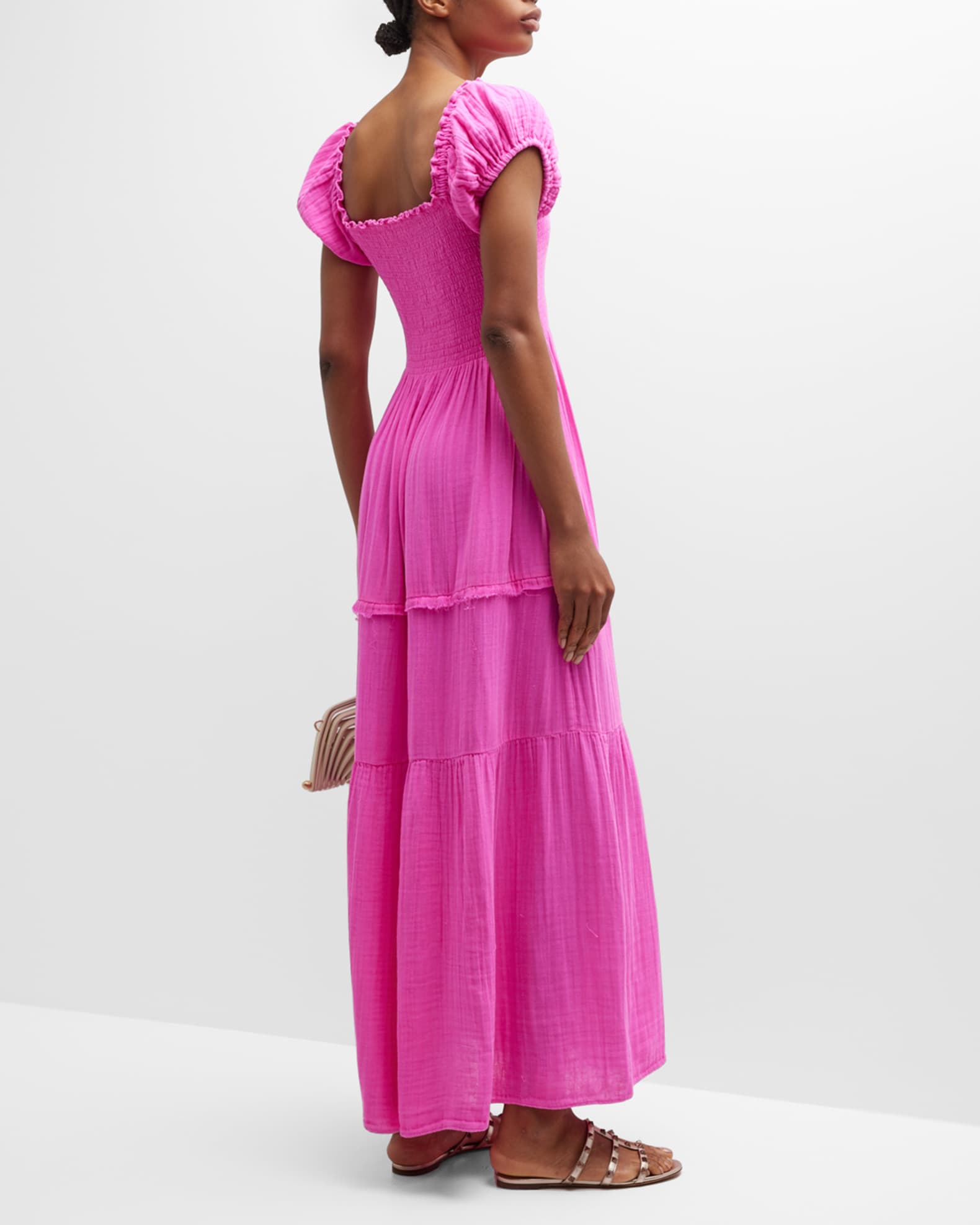 LoveShackFancy Alohl PuffSleeve Gauze Maxi Dress Neiman Marcus