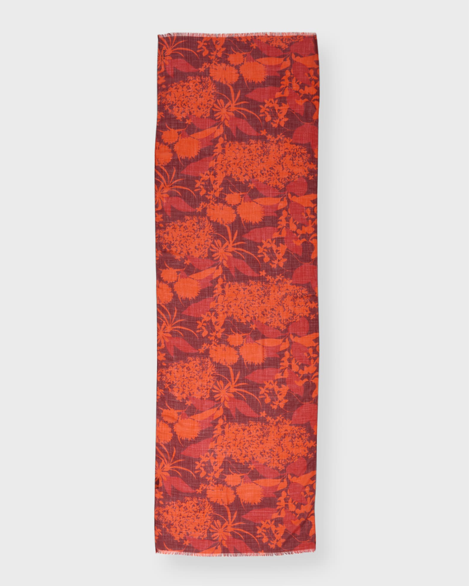 Akris Abraham Flower Printed Cashmere & Silk Scarf