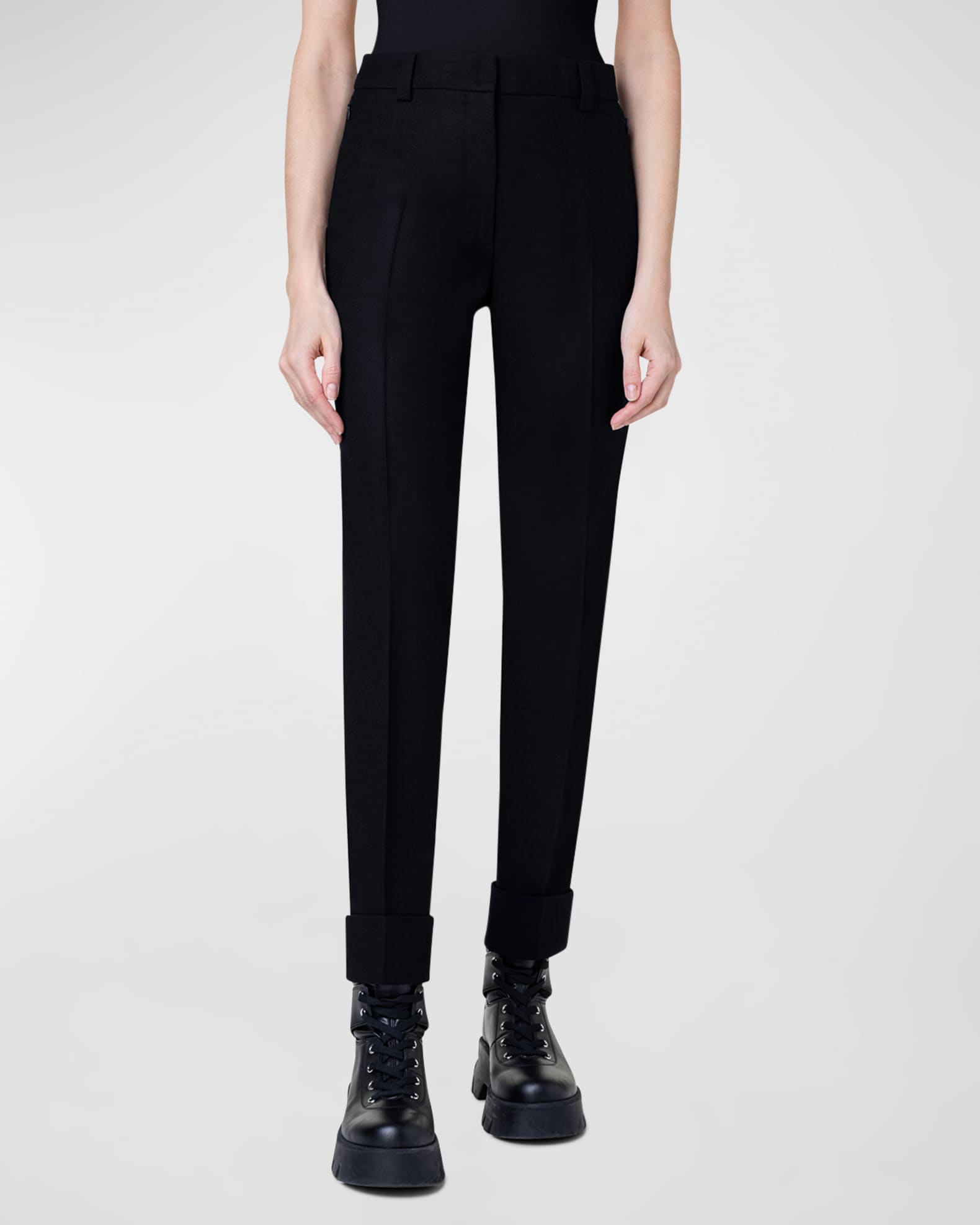 Bremy Mid Waist Wool Straight Pants