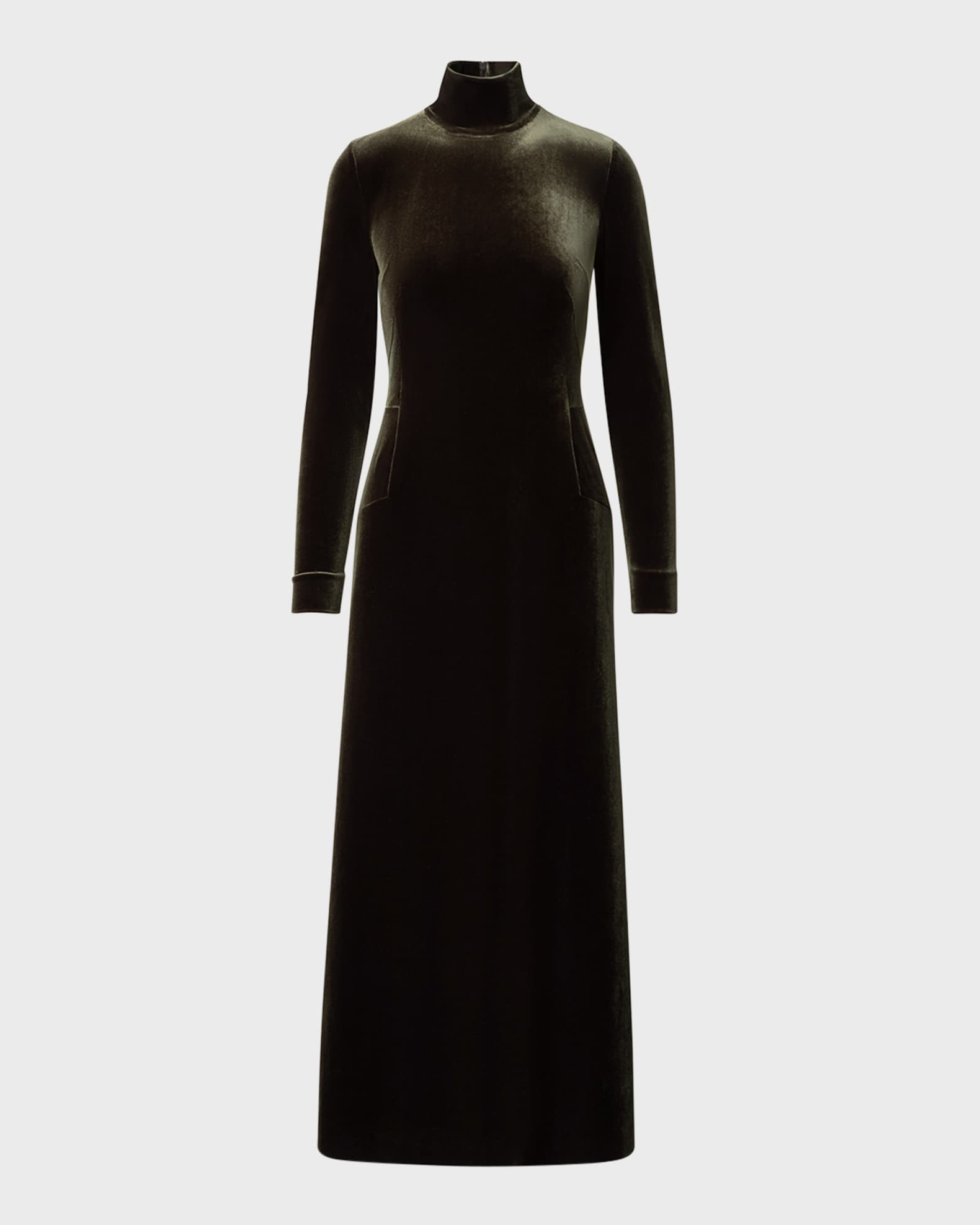 Akris Fluid Velvet Mock-Neck Gown | Neiman Marcus
