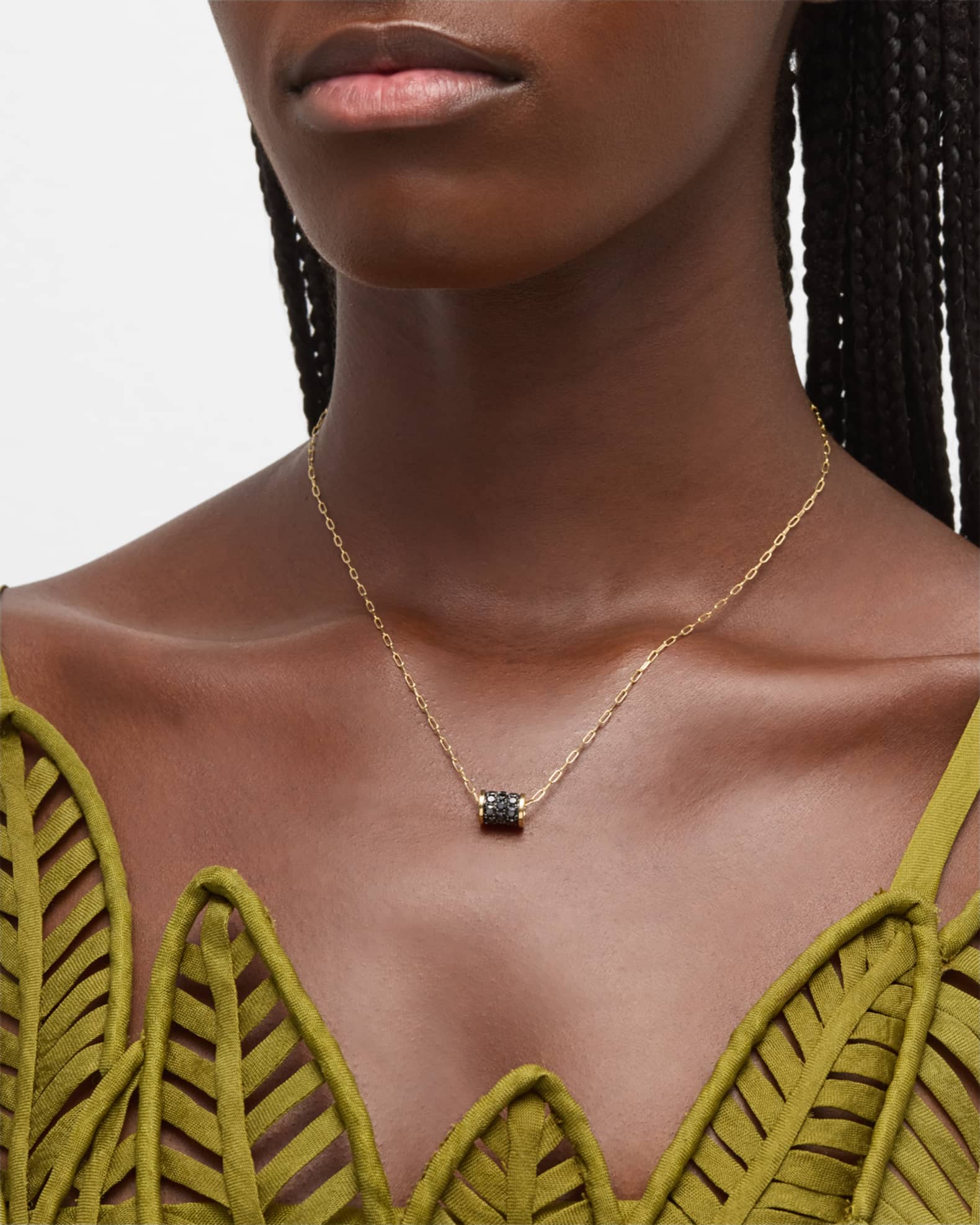 18k Monogram Diamond Sphere Chain Necklace 1