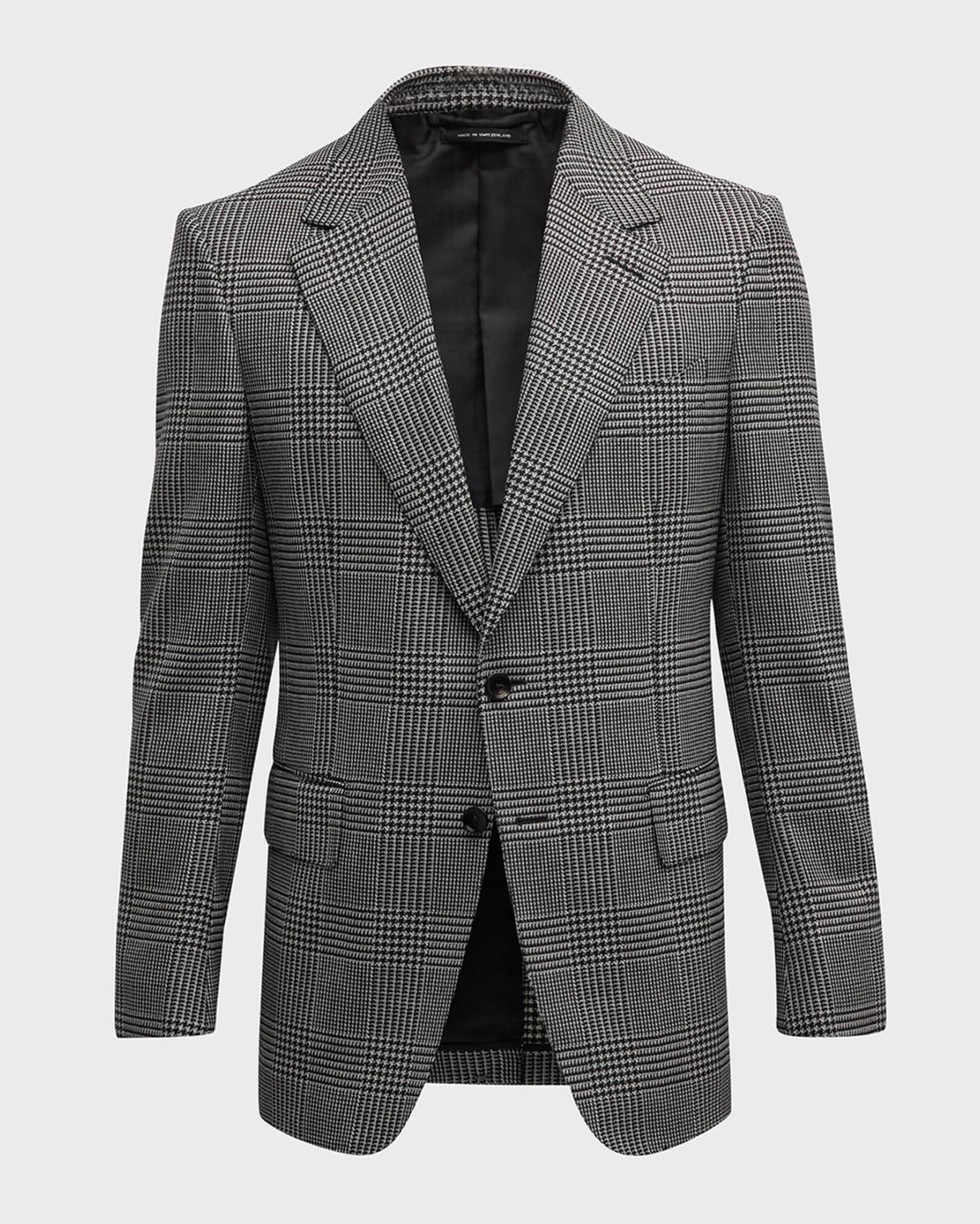Black and white glen plaid sport coat store