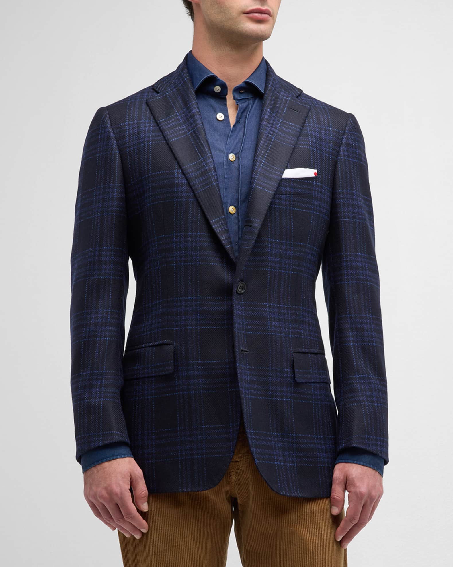 Men s Cashmere Plaid Sport Coat