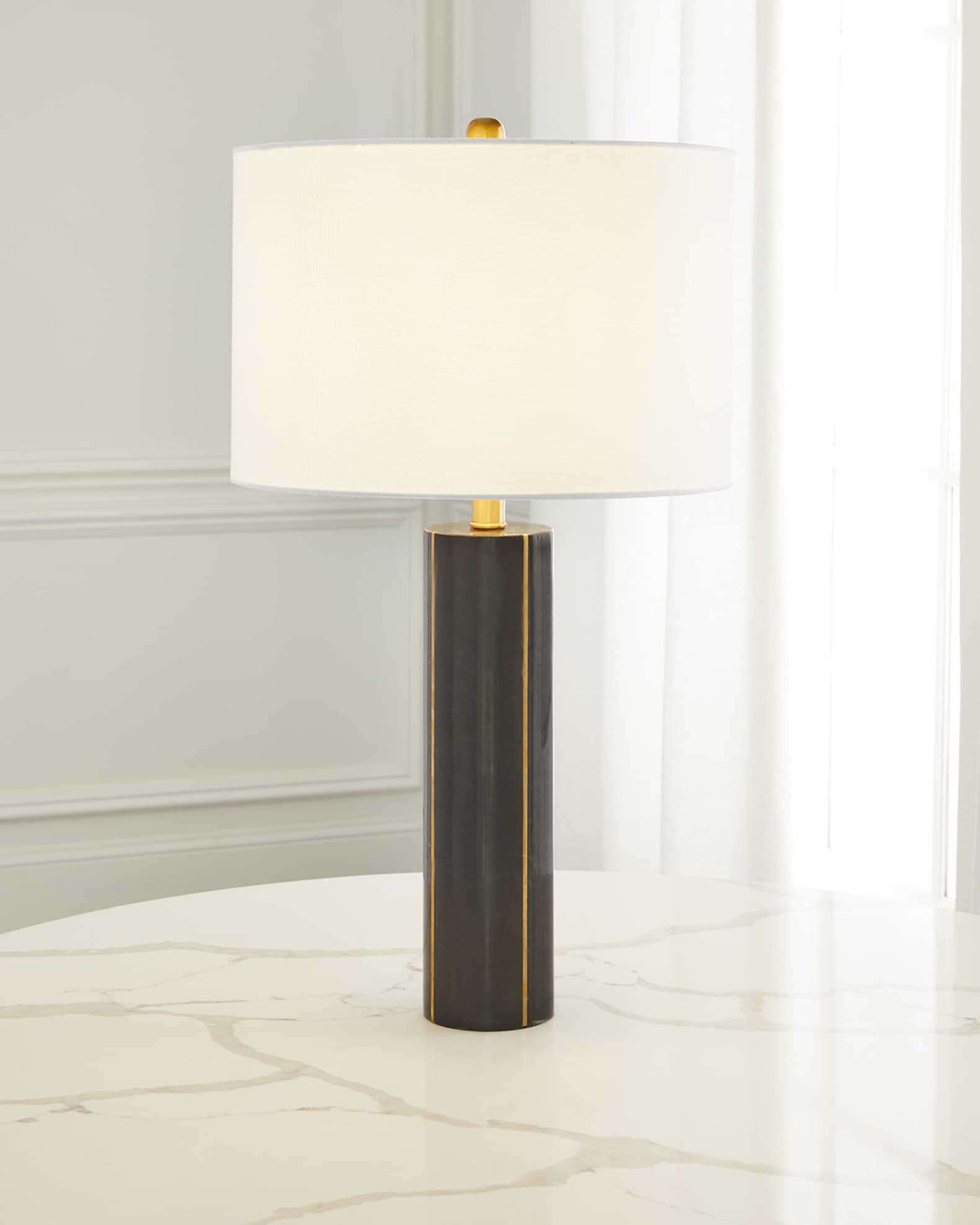 Old World Design Black Marble Haynes Lamp | Neiman Marcus