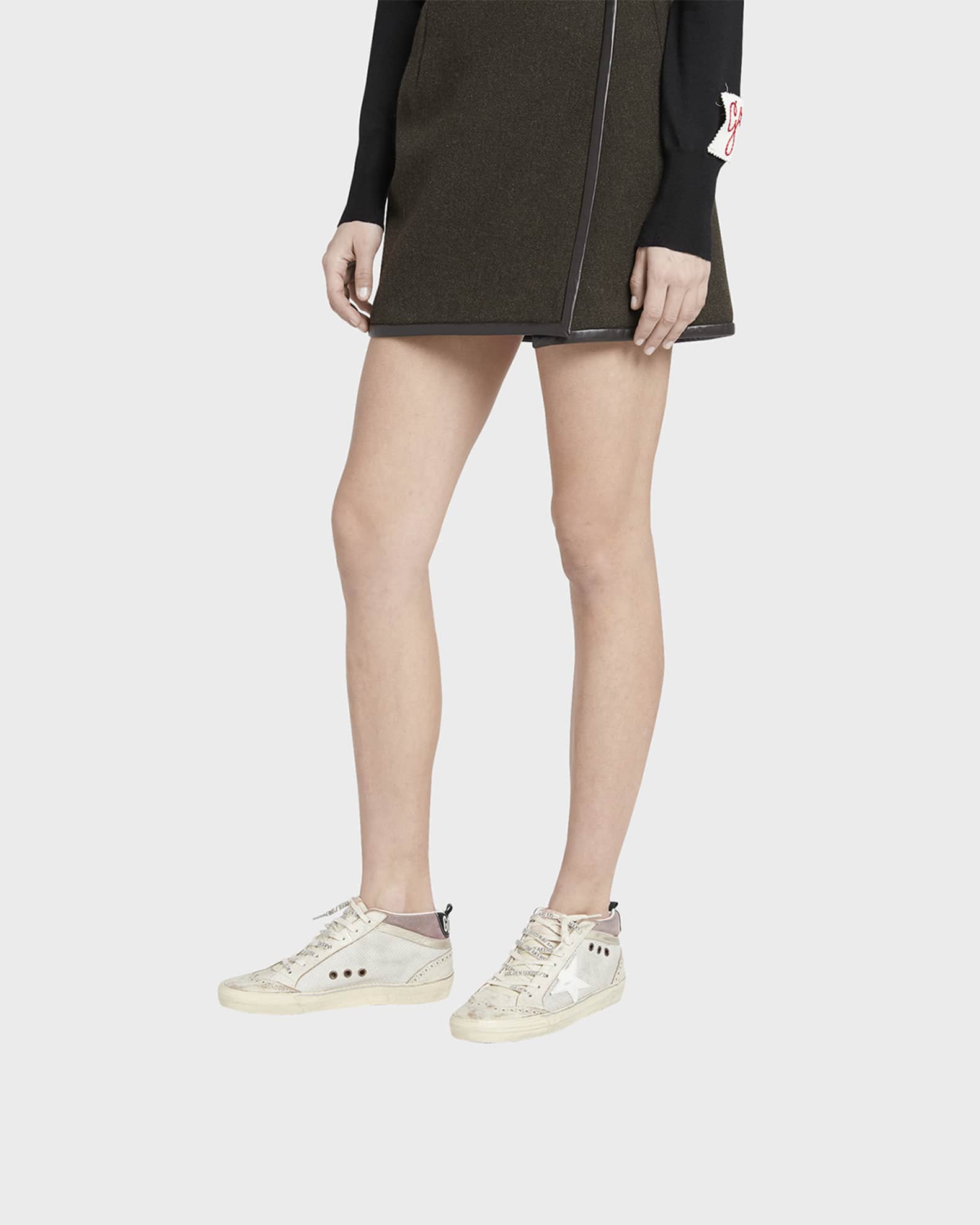 Mid Star Net Suede Wing-Tip Sneakers 1