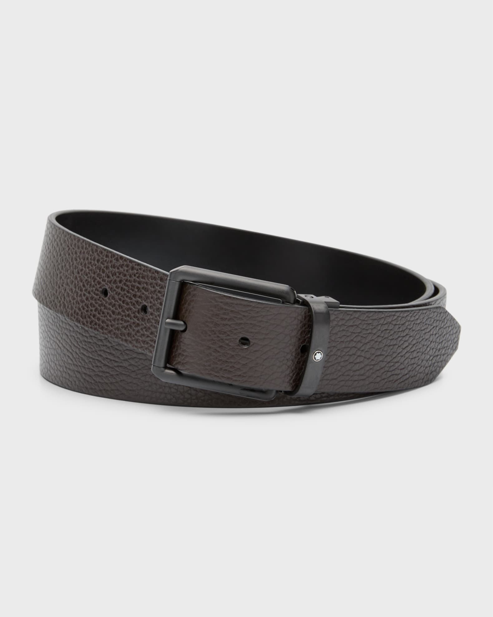 M buckle black/grey 35 mm reversible leather belt