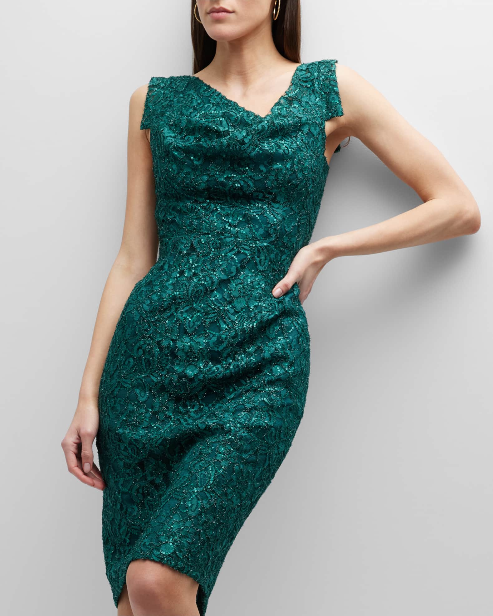 Halo Moon Sequin Fringe Midi Dress Black main image 0