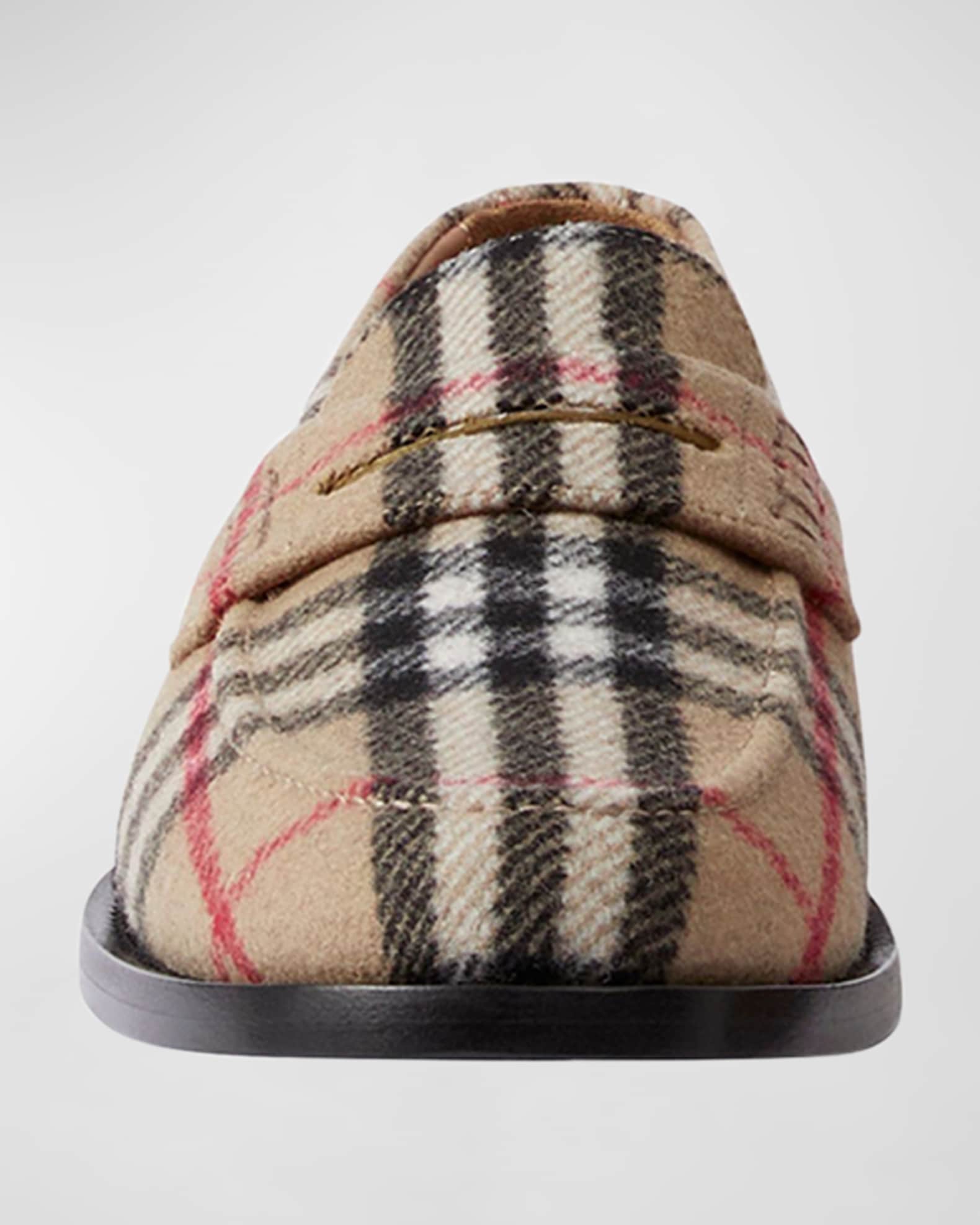 Burberry Hackney Check Penny Loafers | Neiman Marcus