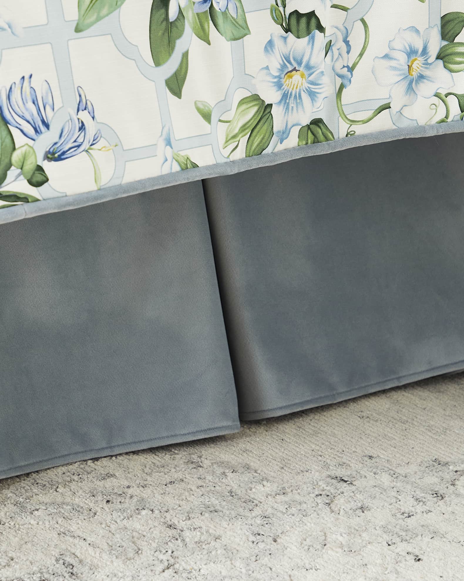 Triellage Velvet Box Pleat Bed Skirt 0