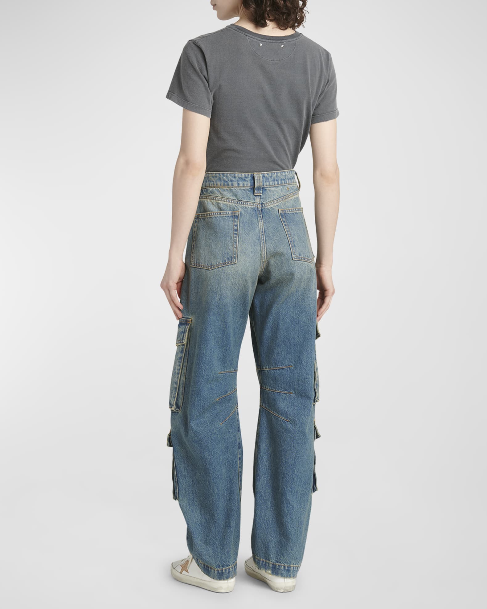 Golden Goose Low-Rise Wide-Leg Cargo Jeans | Neiman Marcus
