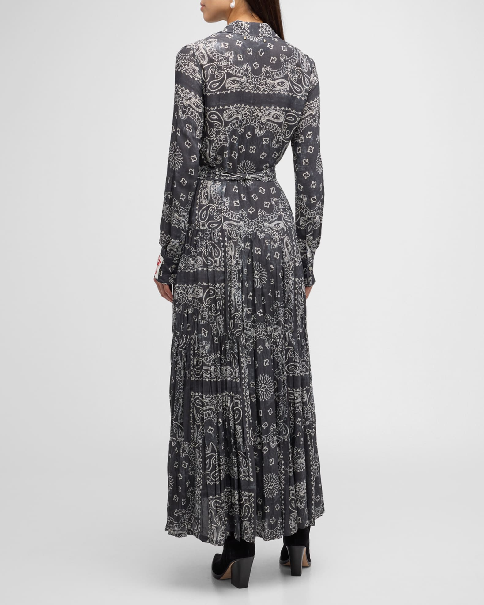 Golden Goose Bandana Print Long Sleeve Maxi Shirtdress