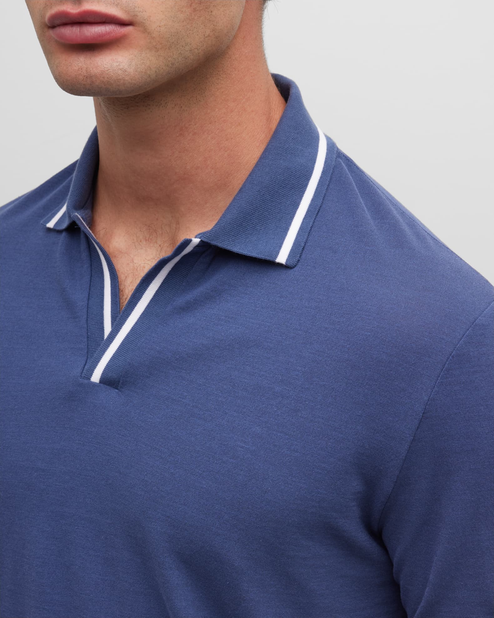 Palikir Cotton Jersey Polo T Shirt in Neutrals - Loro Piana