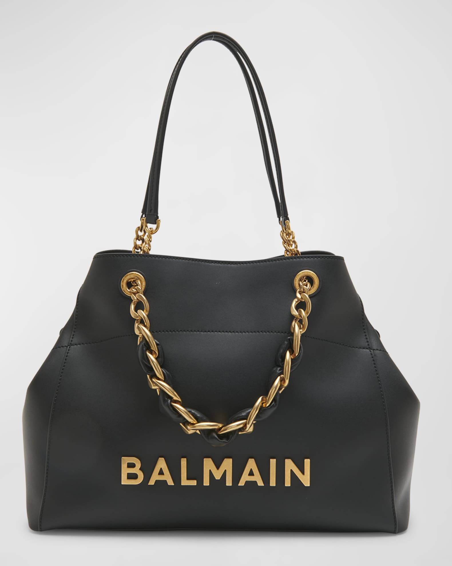 Shop Balmain Suede Monogram Pillow Hobo Bag