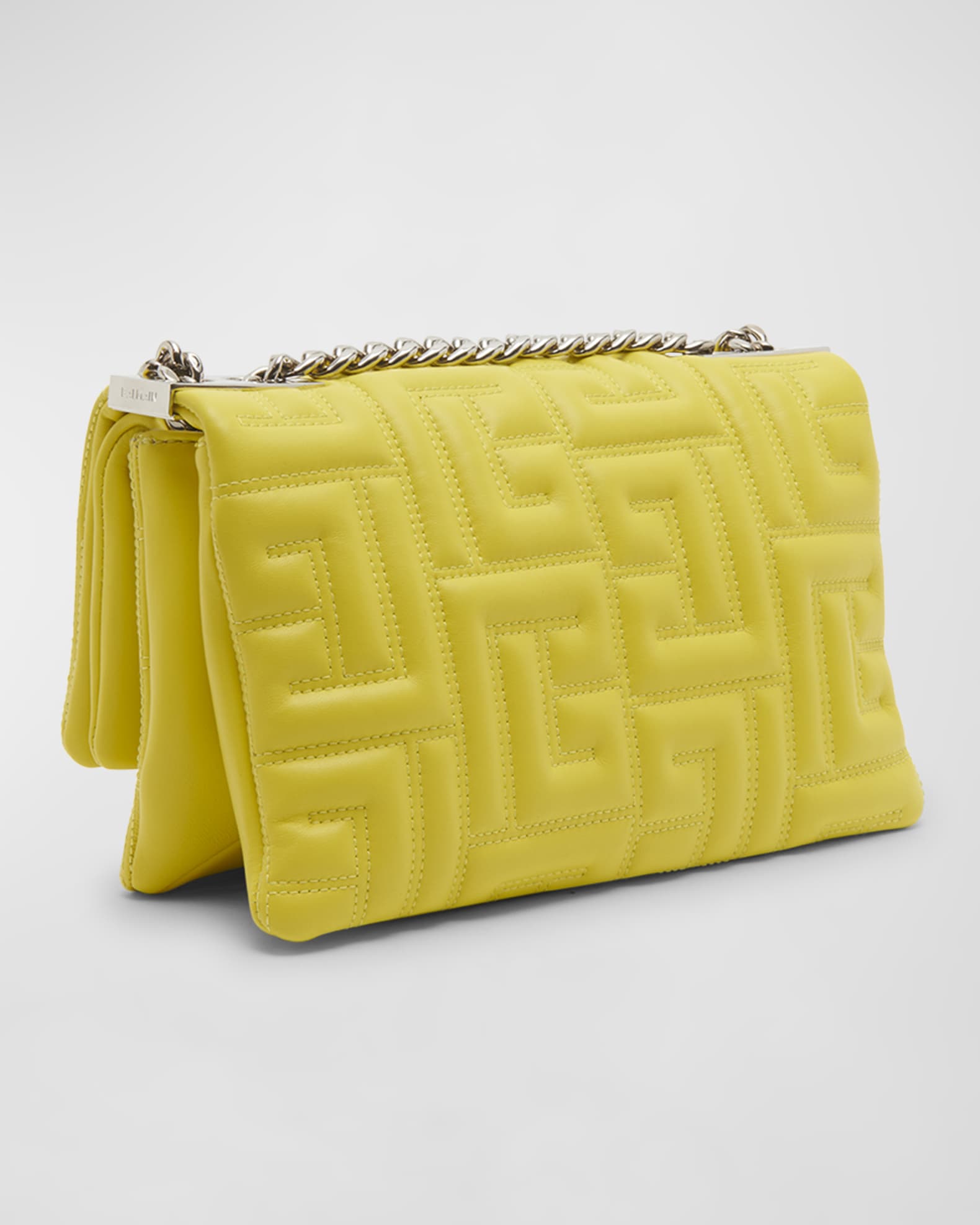 Balmain 1945 Small Quilted Monogram Leather Shoulder Bag | Neiman Marcus