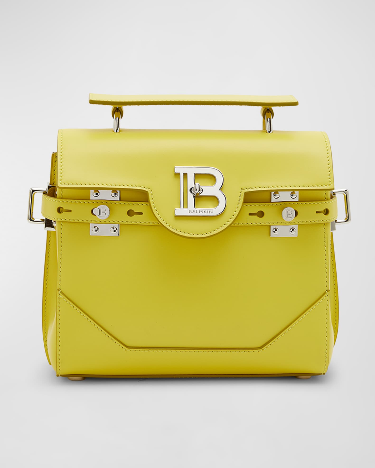 Balmain BBuzz 23 Leather Top-Handle Bag | Neiman Marcus