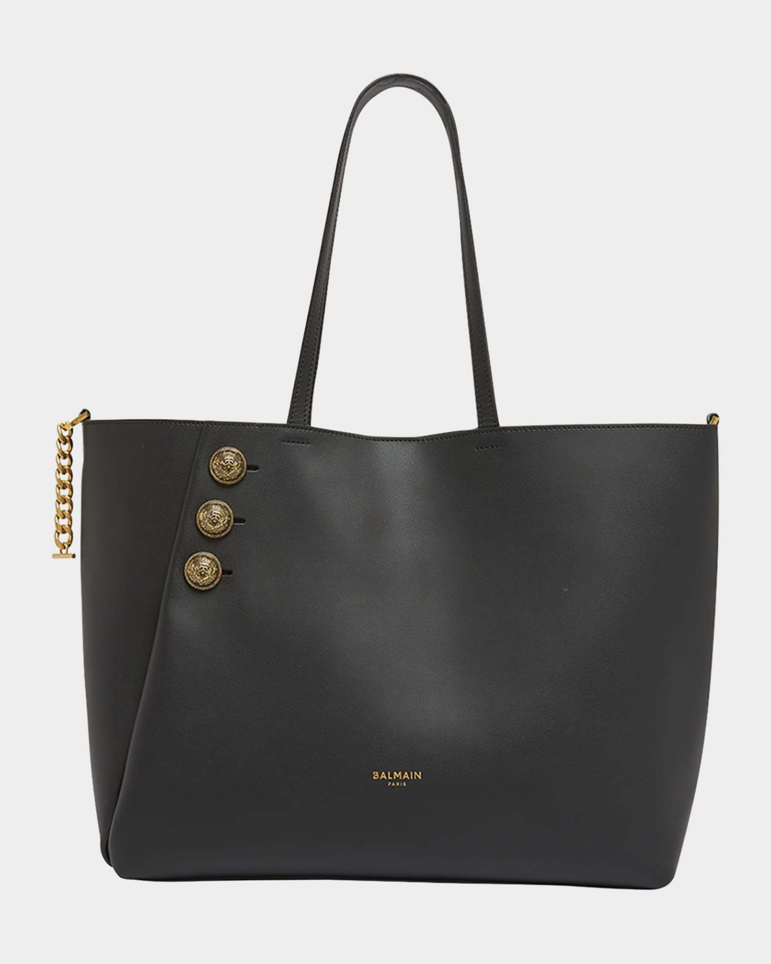 Balmain Embleme Button Leather Tote Bag Neiman Marcus