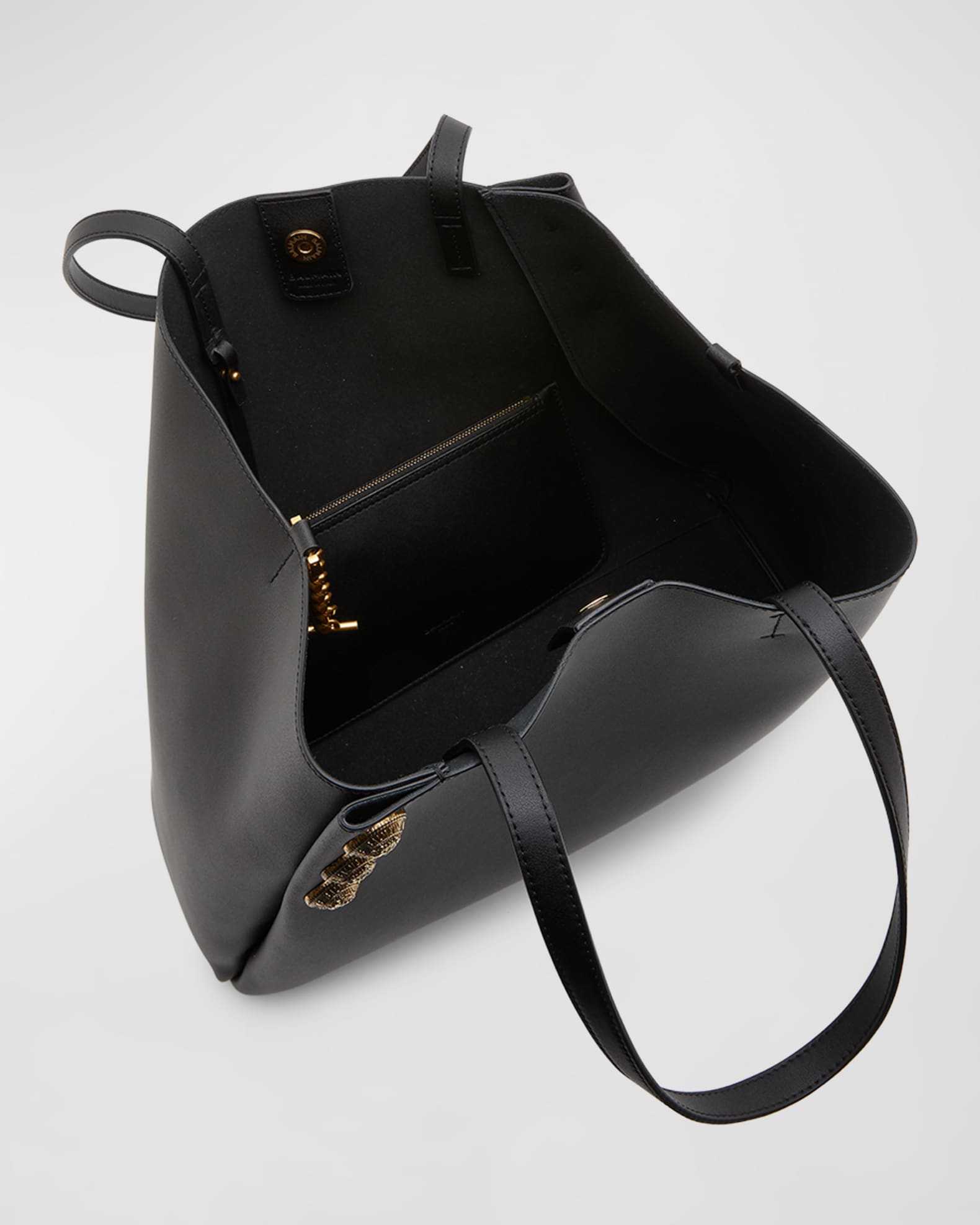 Balmain Embleme Button Leather Tote Bag | Neiman Marcus