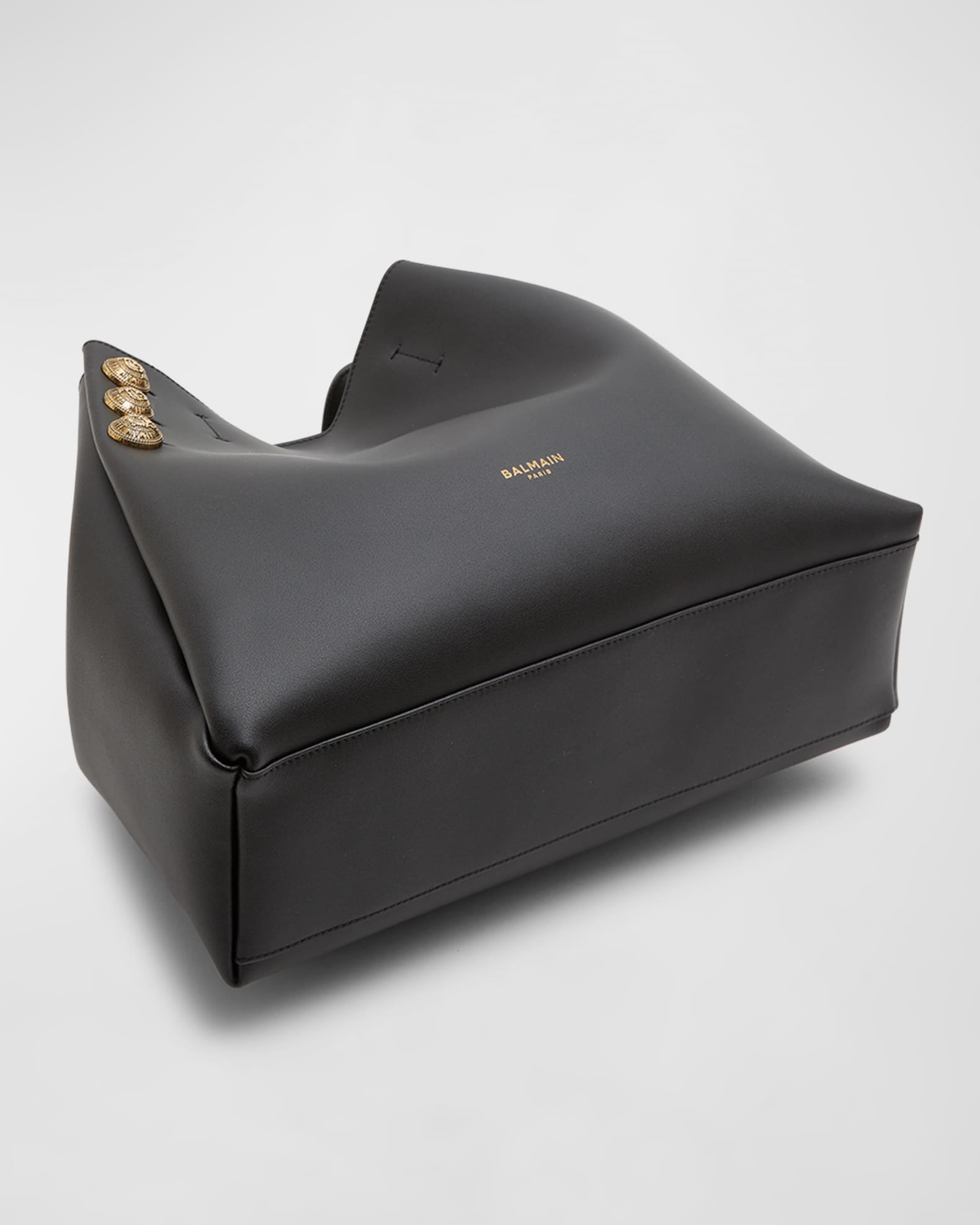 Embleme Shopper Tote Bag in Smooth Leather 1